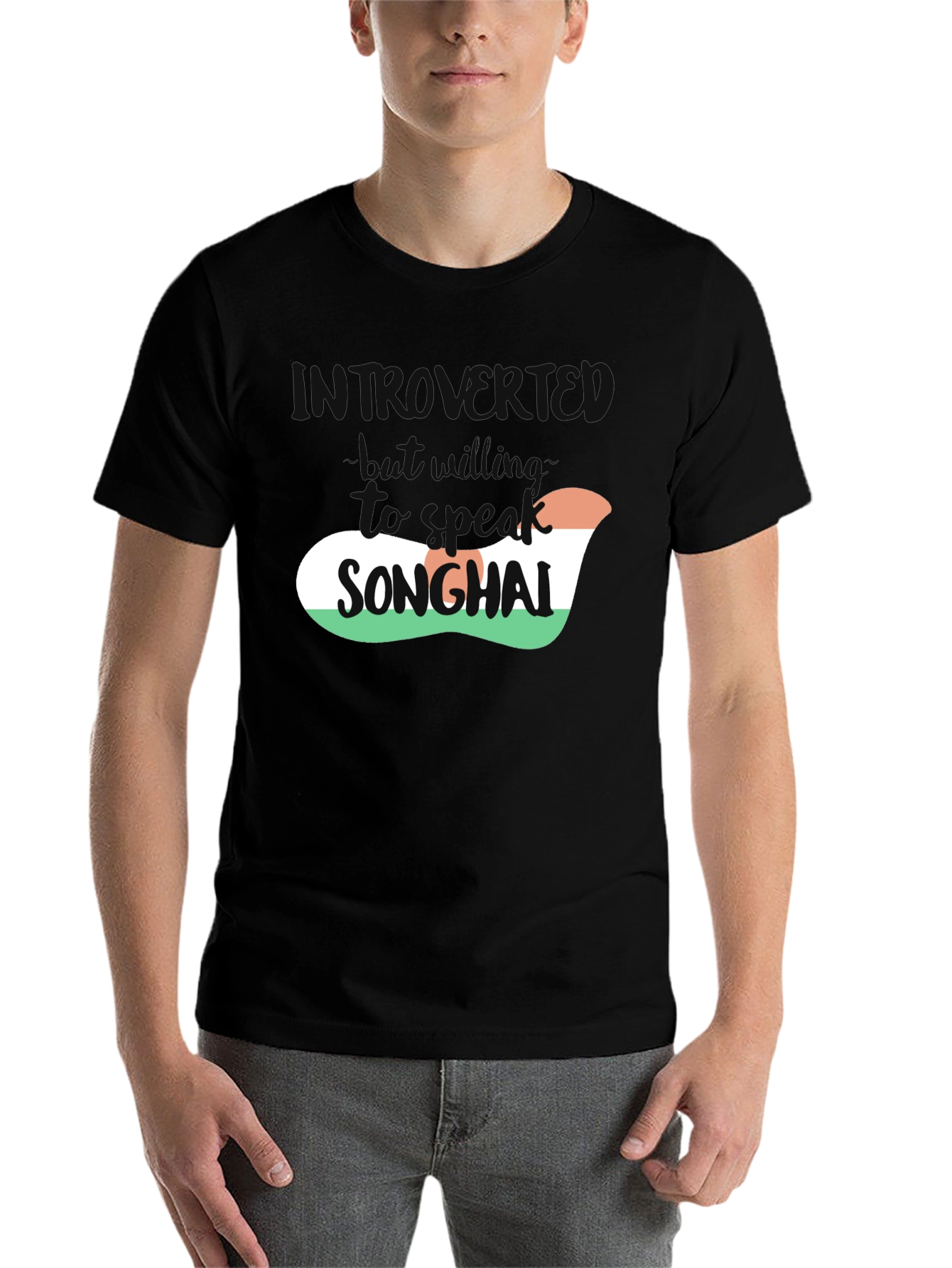 Introvert Songhai T-Shirt - Soft Black Tee - 7