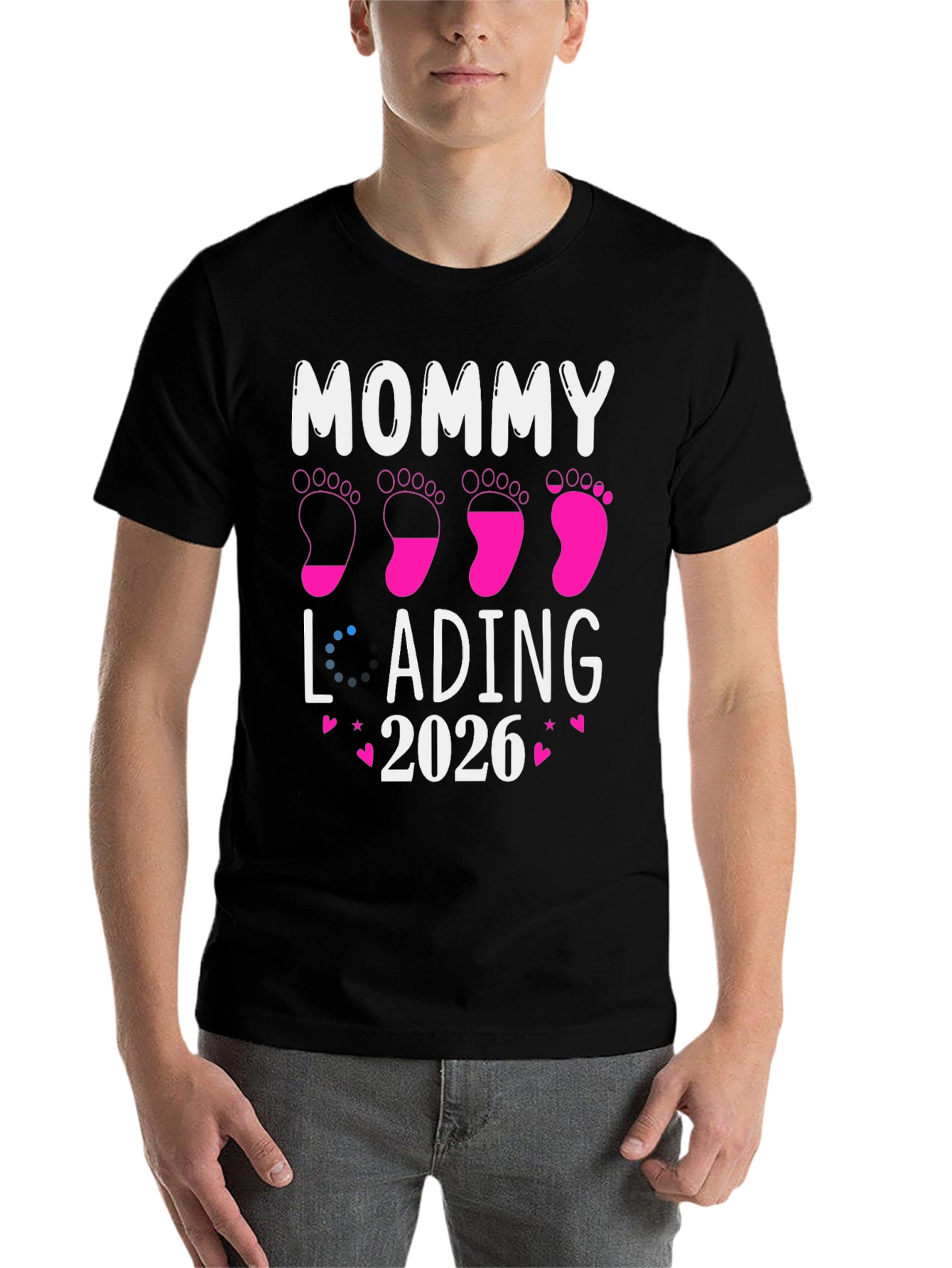 Mommy Loading 2026 Pregnancy Announcement T-Shirt - 7