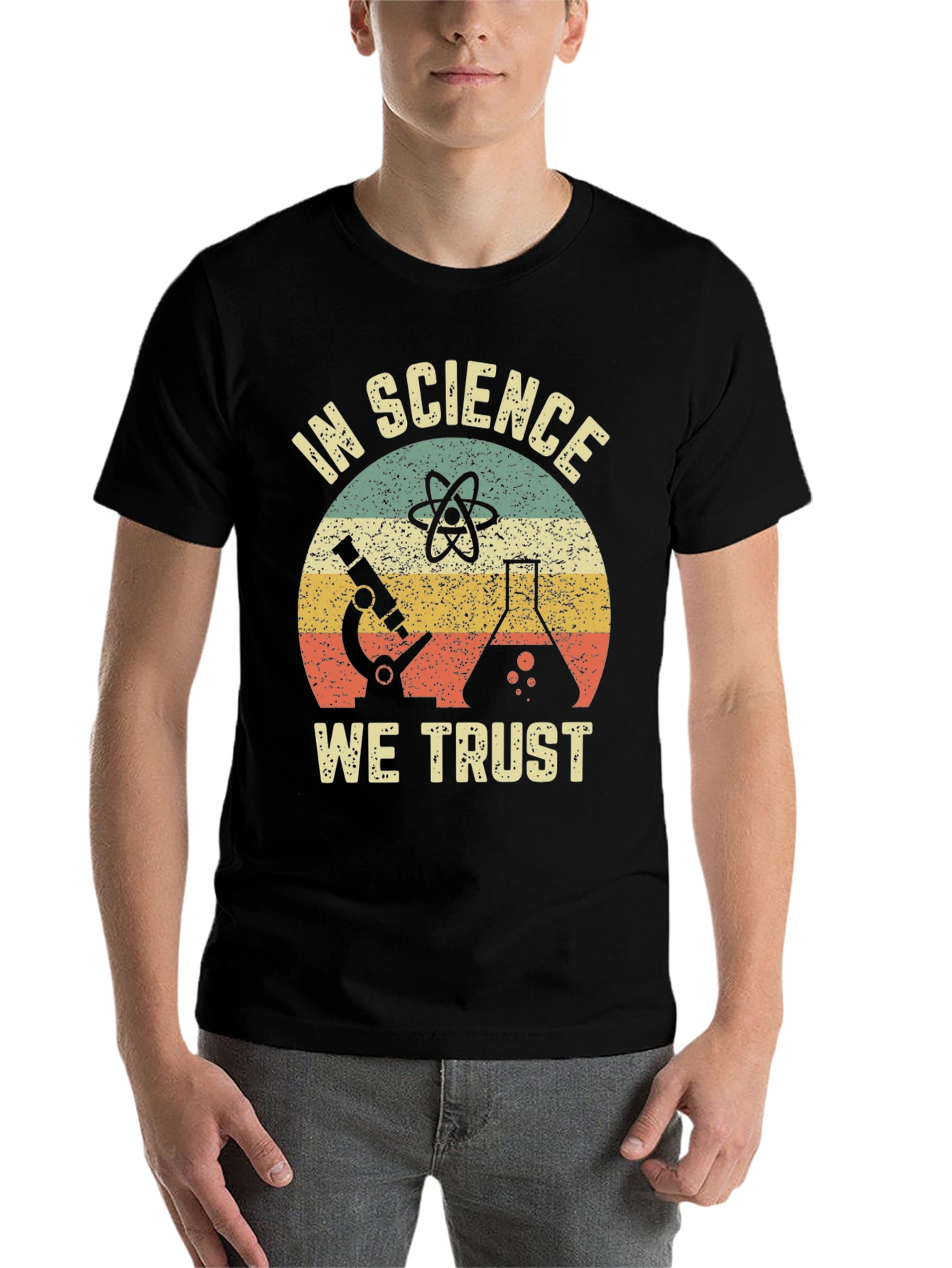 Black In Science We Trust Black T-Shirt view 7