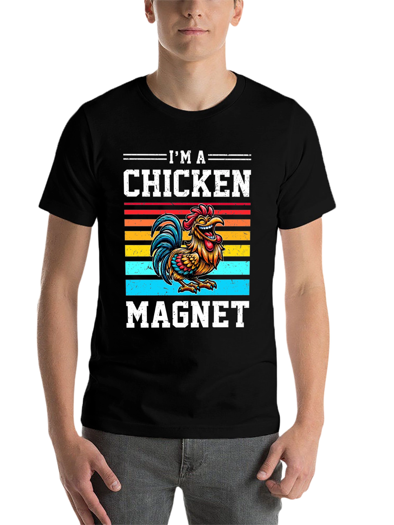 I'm a Chicken Magnet Graphic T-Shirt - 7