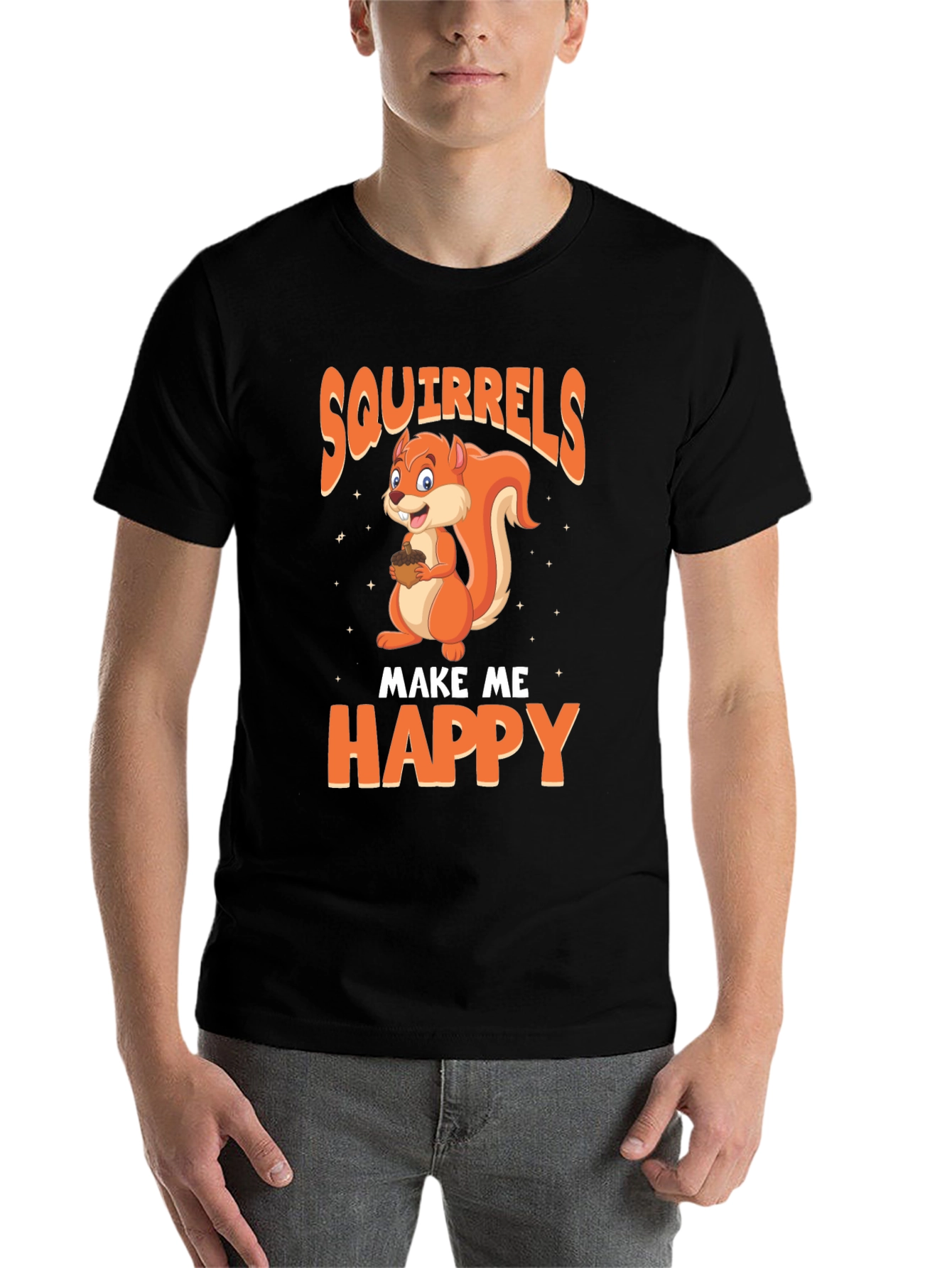 Black Squirrels Make Me Happy T-Shirt view 7