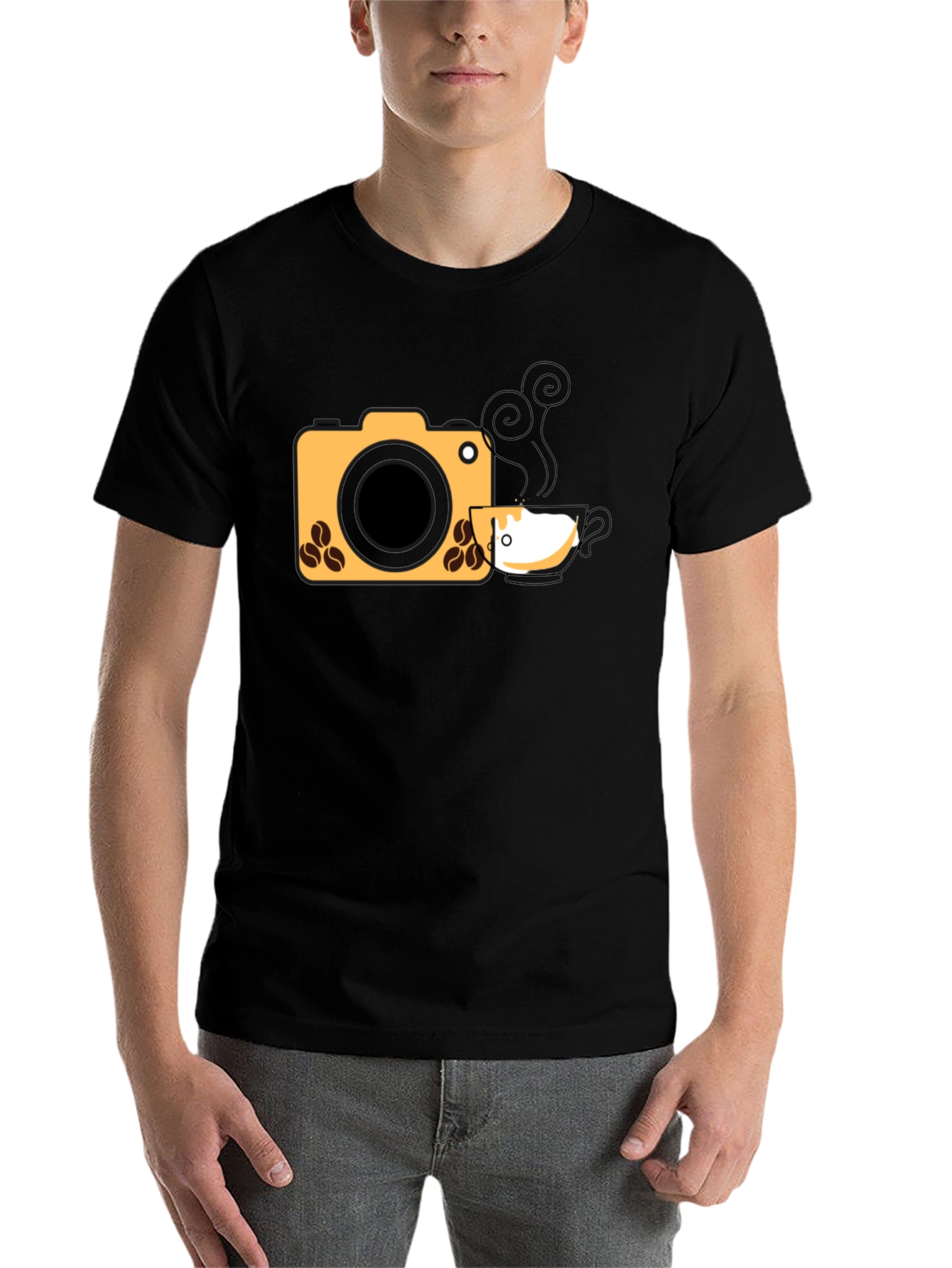 Black Coffee Camera Graphic Tee view 7