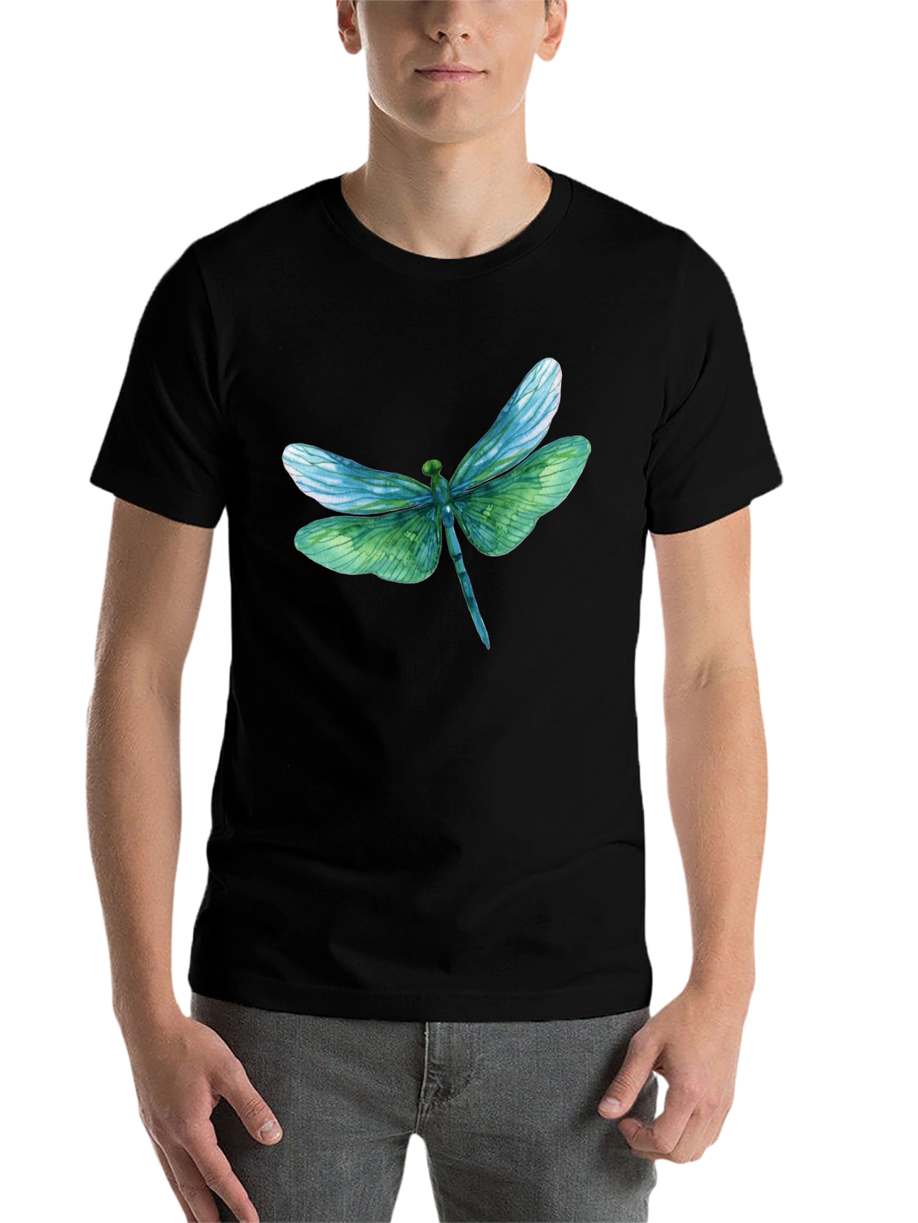 Black Dragonfly Graphic Tee - Black Cotton Blend view 7