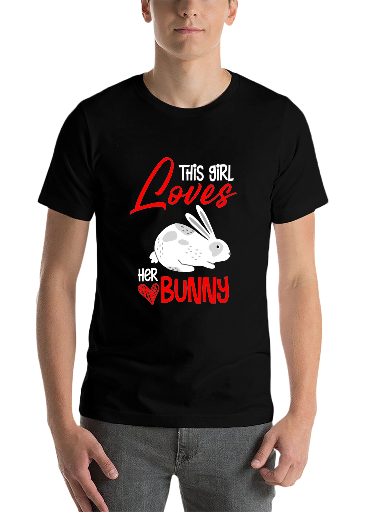 Black Girl Loves Bunny T-Shirt - Cute Rabbit Tee view 7
