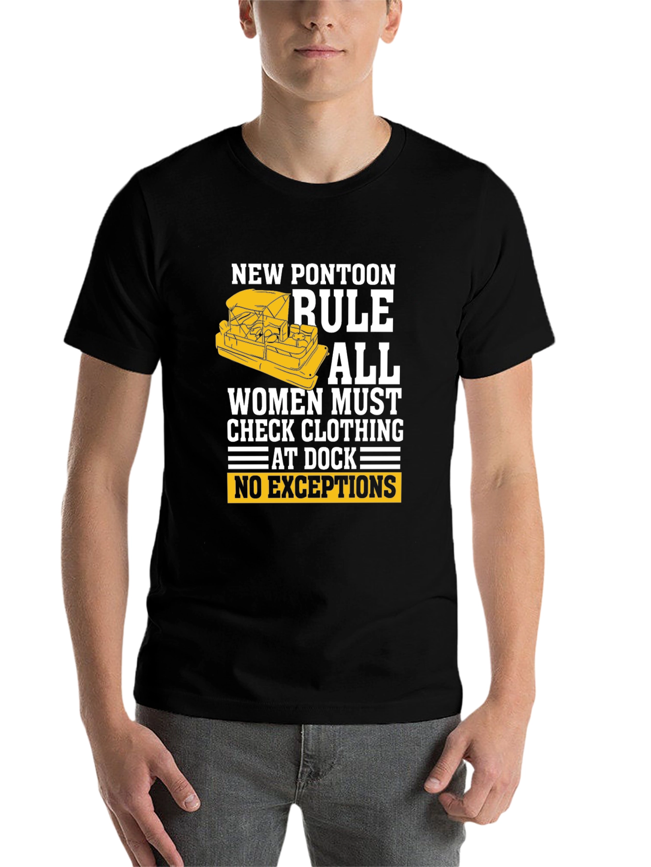 Black New Pontoon Rule T-Shirt - Women's Clothing Check! view 7