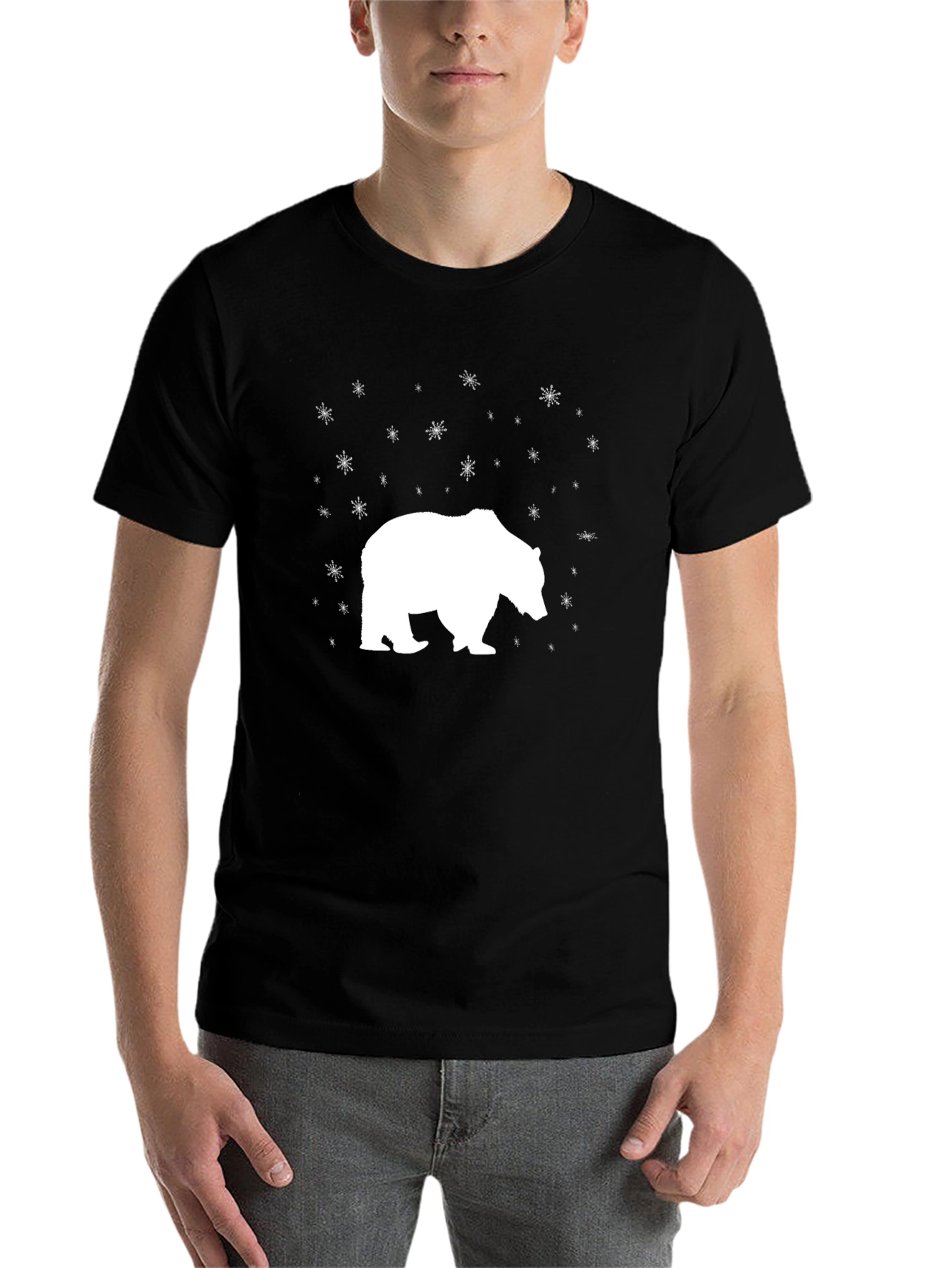 Black Bear Silhouette Graphic Tee - Black view 7