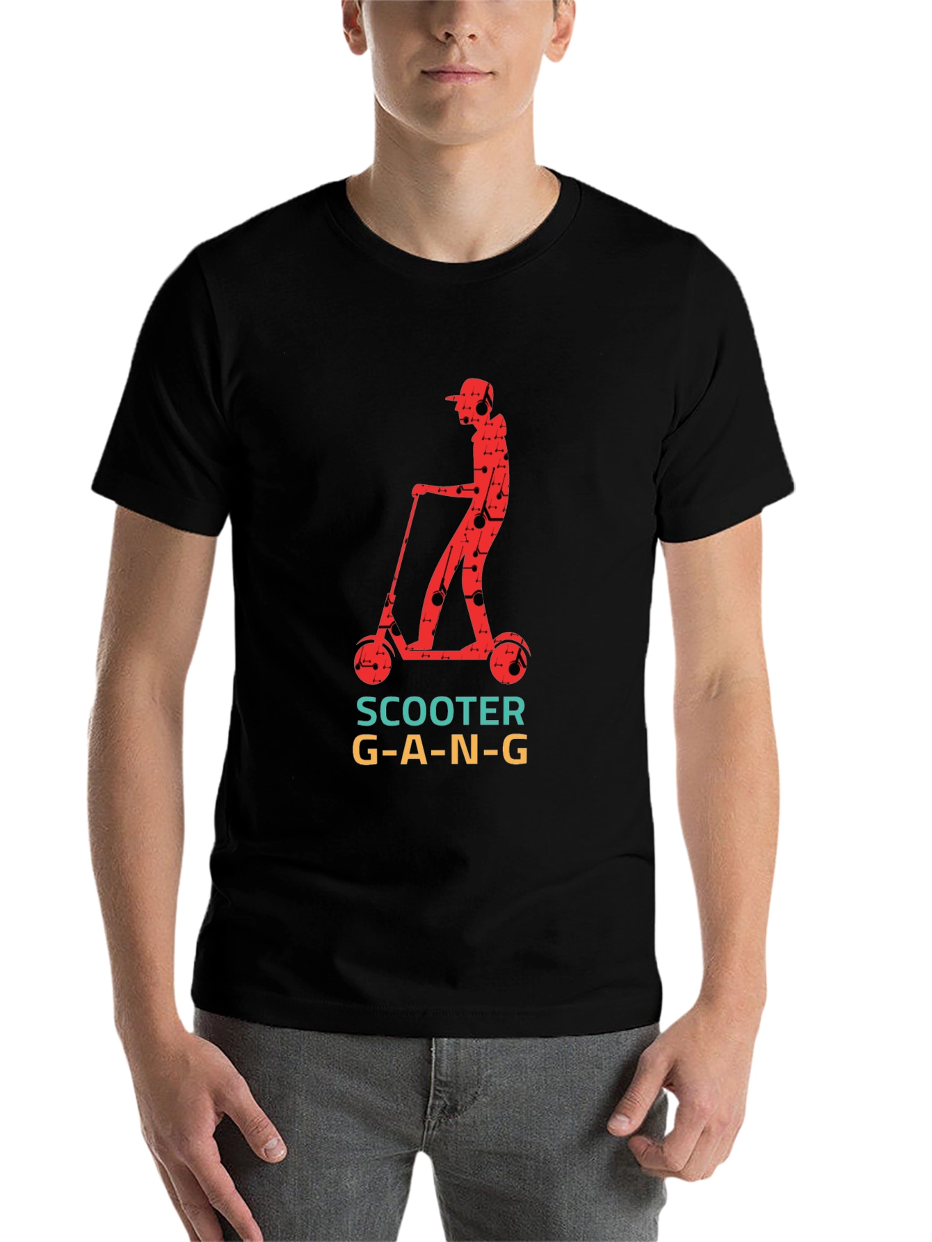 Black Scooter Gang T-Shirt - Cool Graphic Tee view 7