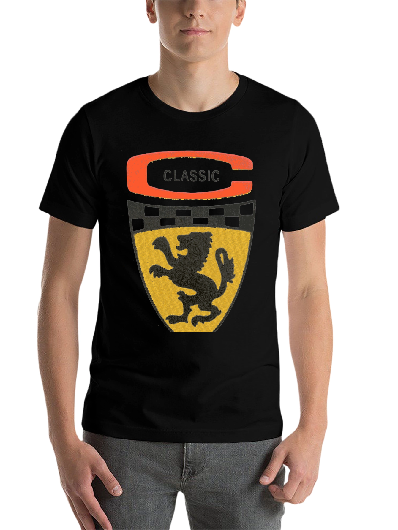 Black Classic Lion Shield Graphic Tee - Stylish Black T-Shirt view 7