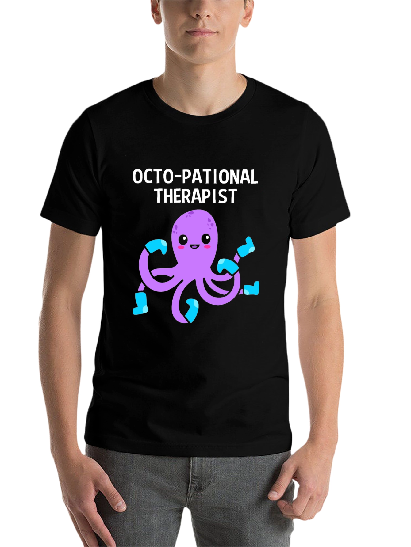Black Octo-pational Therapist Graphic T-Shirt view 7