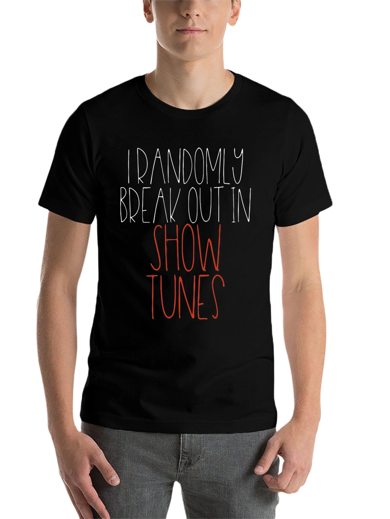 Black Funny "Show Tunes" Graphic Tee view 7
