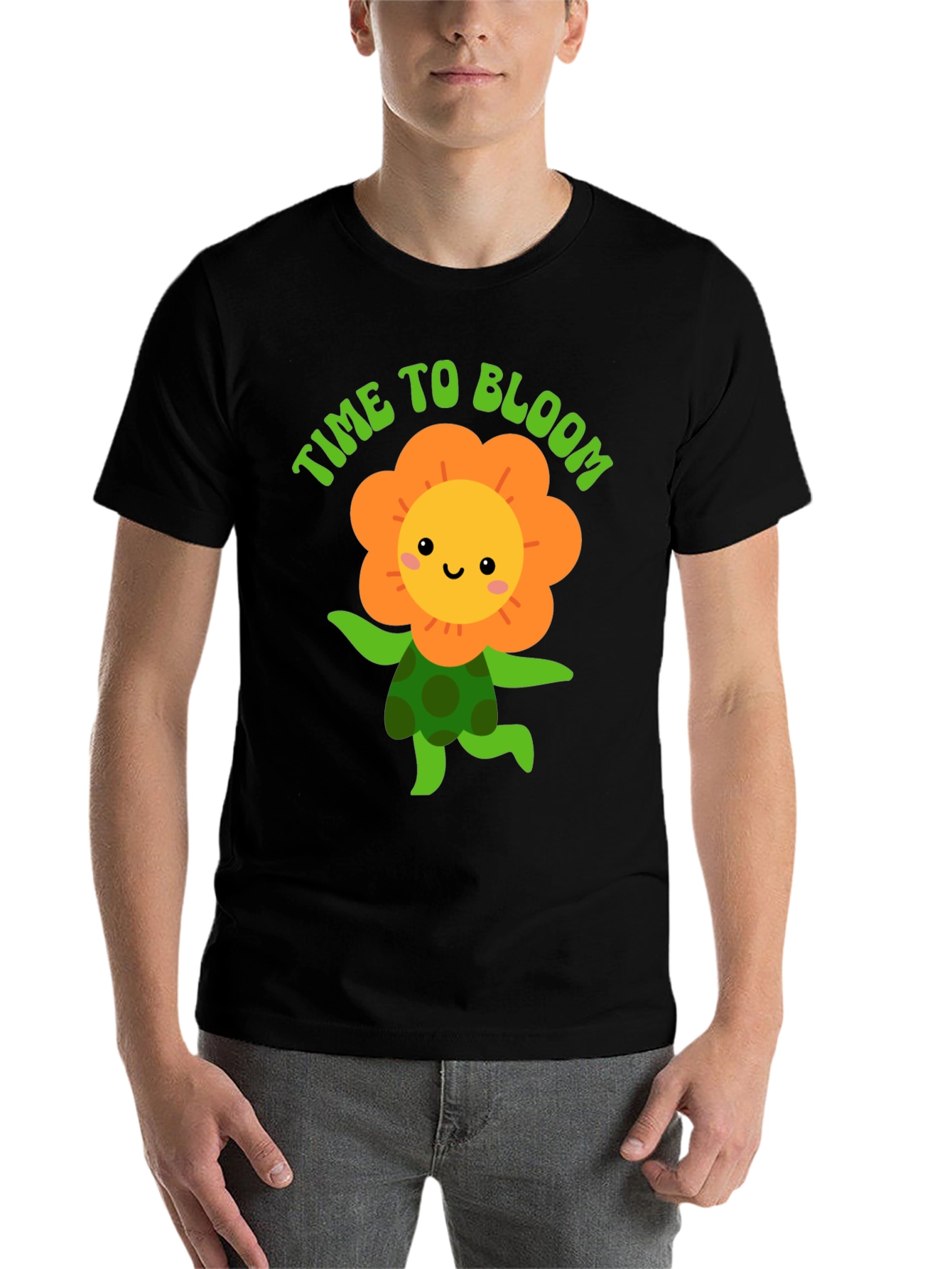 Black Time to Bloom Graphic T-Shirt view 7