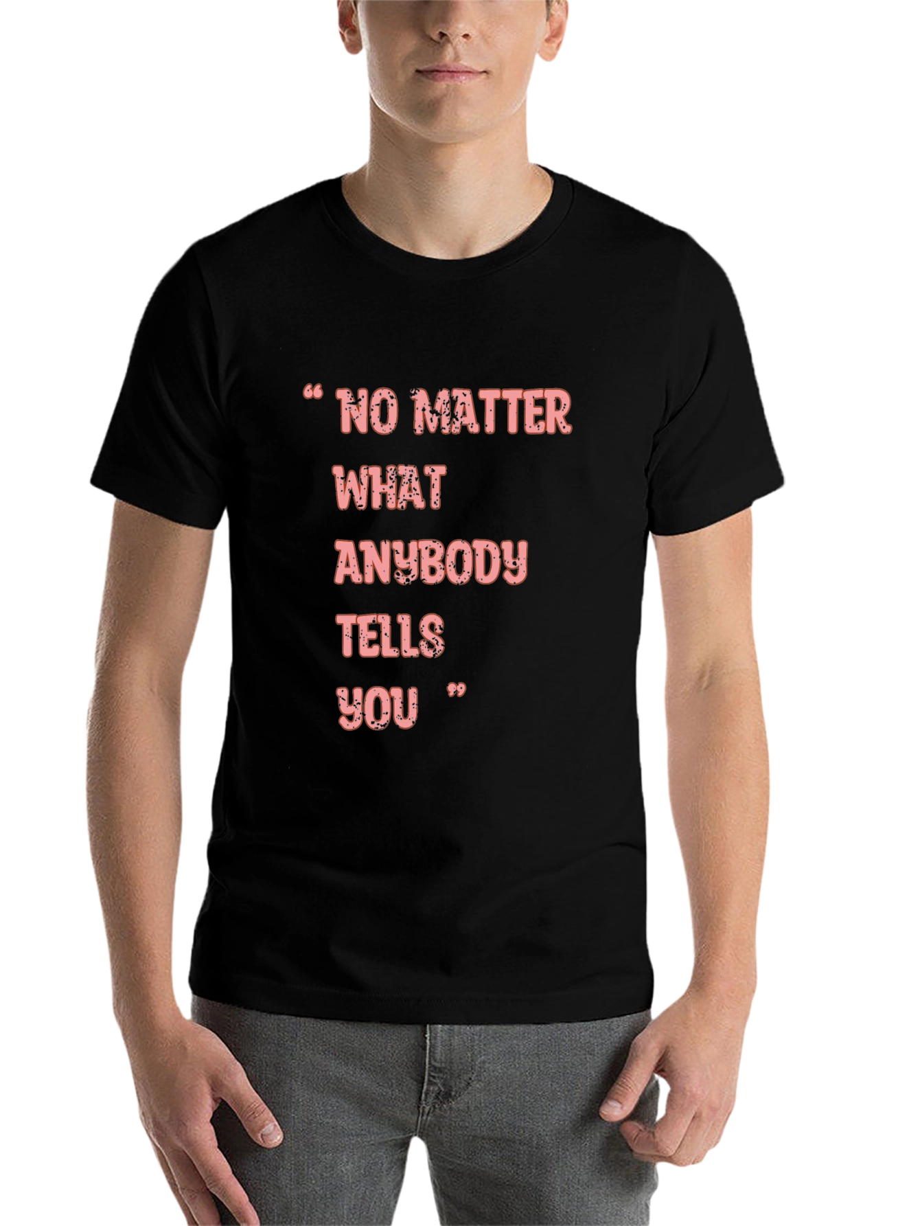 Black Inspirational Quote Graphic Tee - Black Unisex T-Shirt view 7