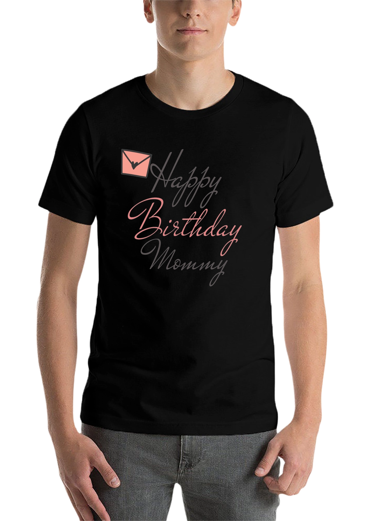 Black Happy Birthday Mommy Black T-Shirt view 7