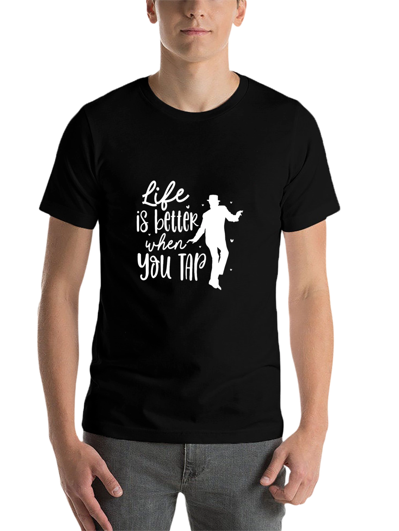 Black Life is Better When You Tap - Black T-Shirt view 7