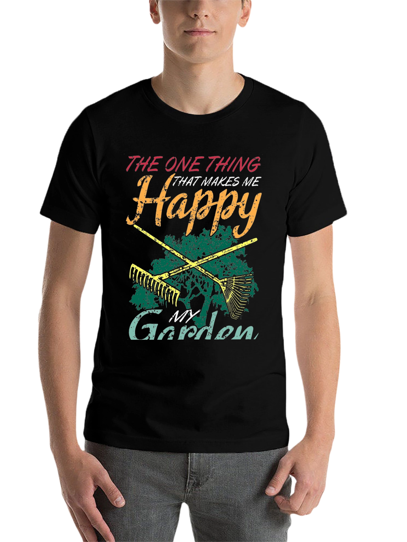 Black Happy Garden T-Shirt - Gardening Lover's Tee view 7