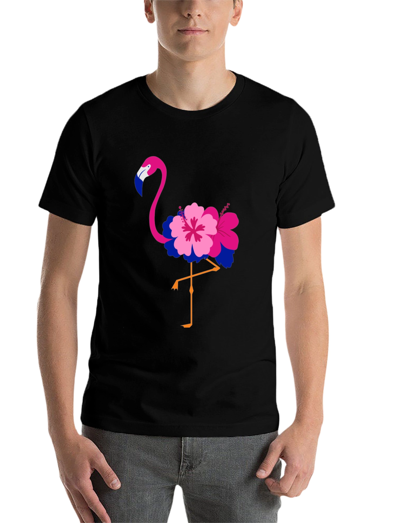 Black Bisexual Pride Flamingo T-Shirt view 7
