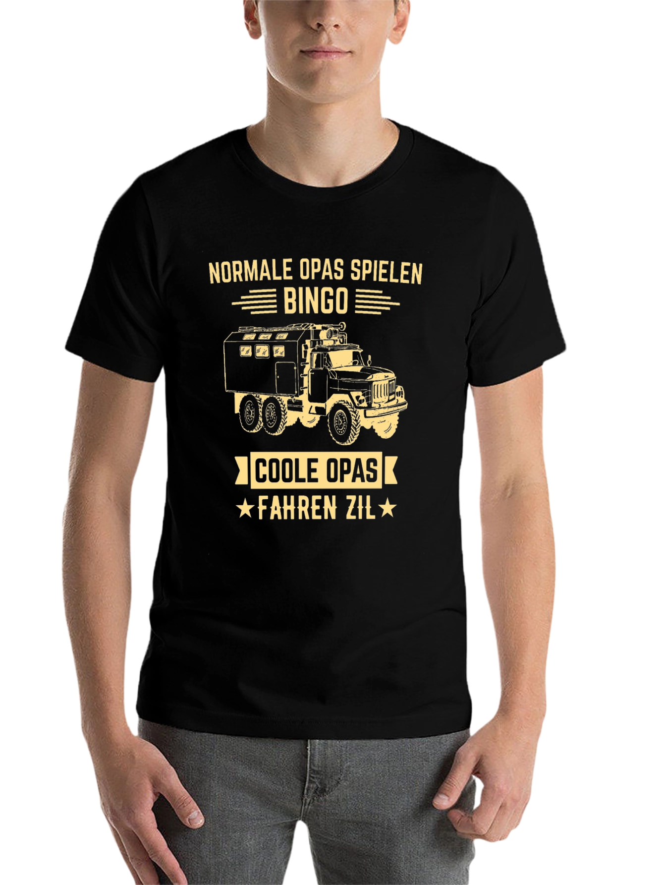 Black Cool Grandpas Drive Zil Truck Graphic T-Shirt view 7