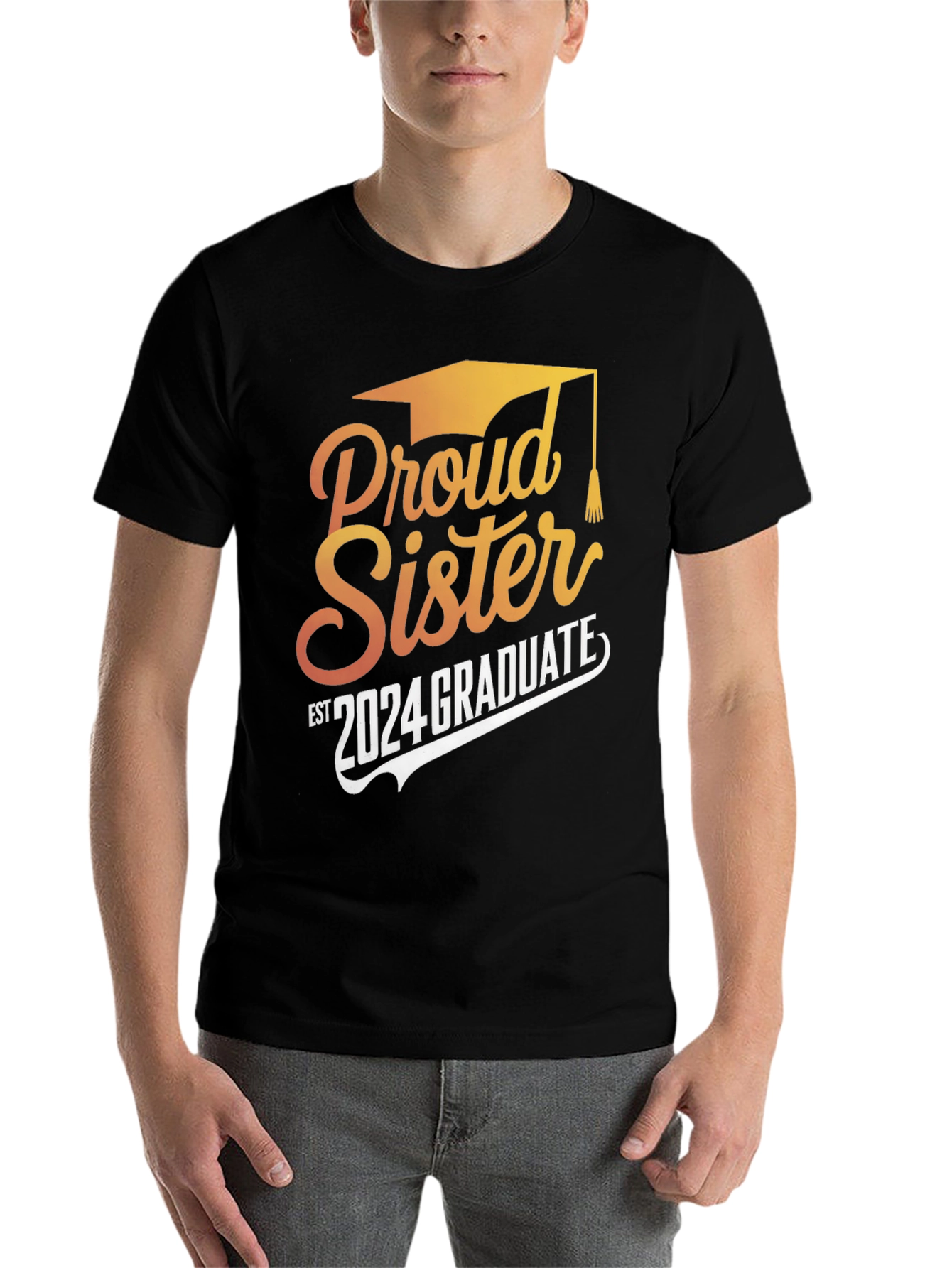 Proud Sister 2024 Graduate Black T-Shirt - 7