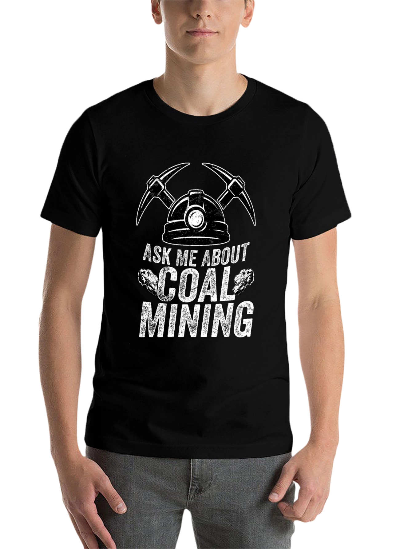 Black Ask Me About Coal Mining T-Shirt view 7