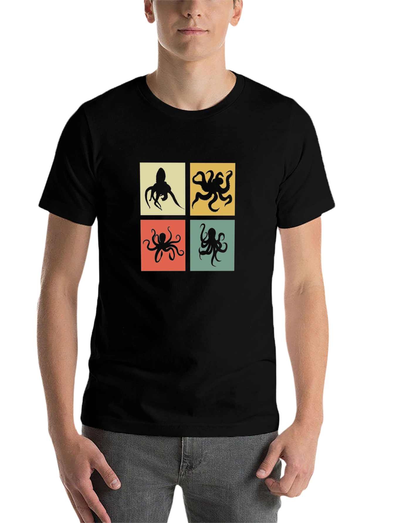 Black Retro Octopus T-Shirt - Black view 7