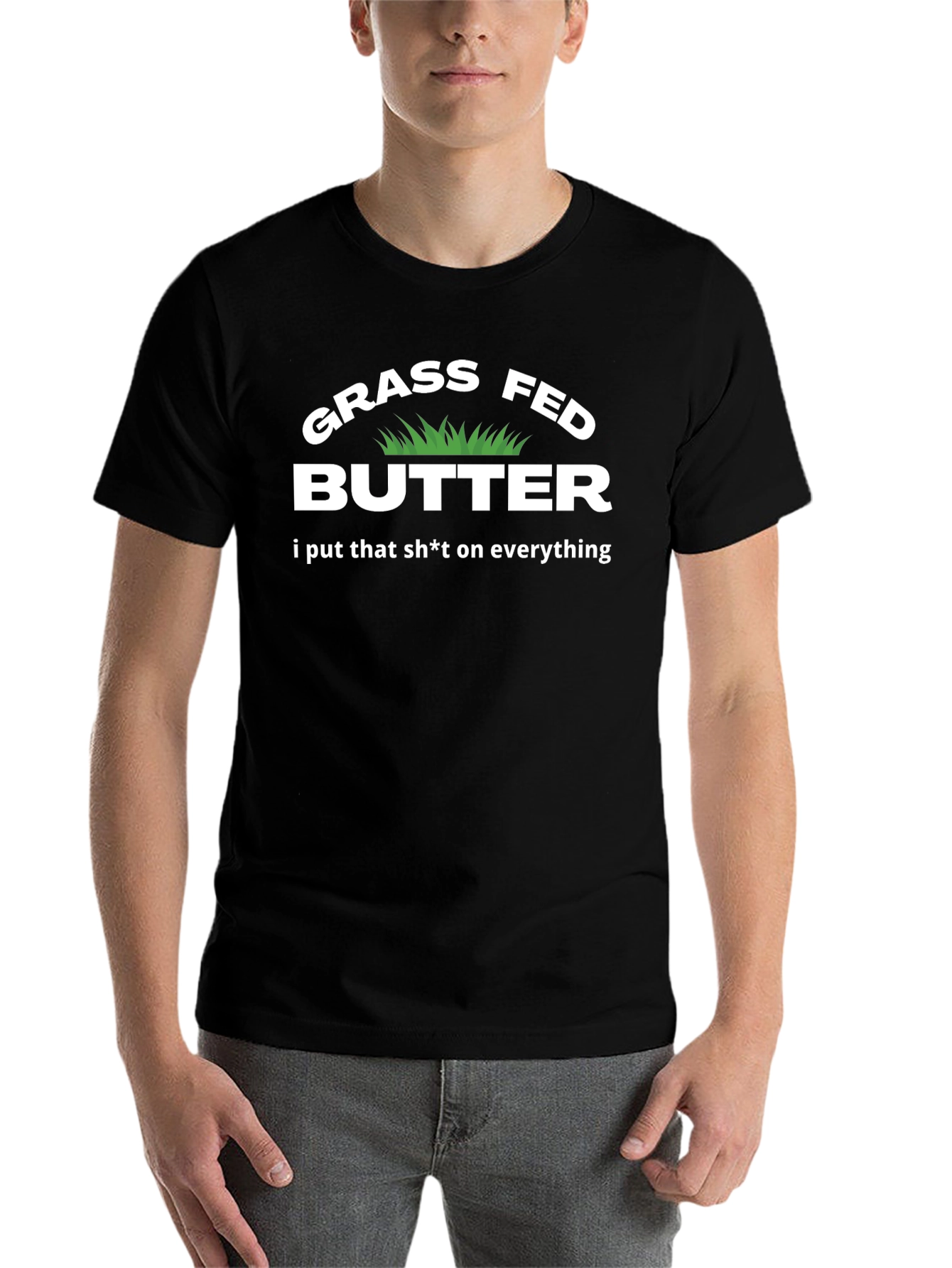 Black Grass Fed Butter T-Shirt - Funny Foodie Tee view 7