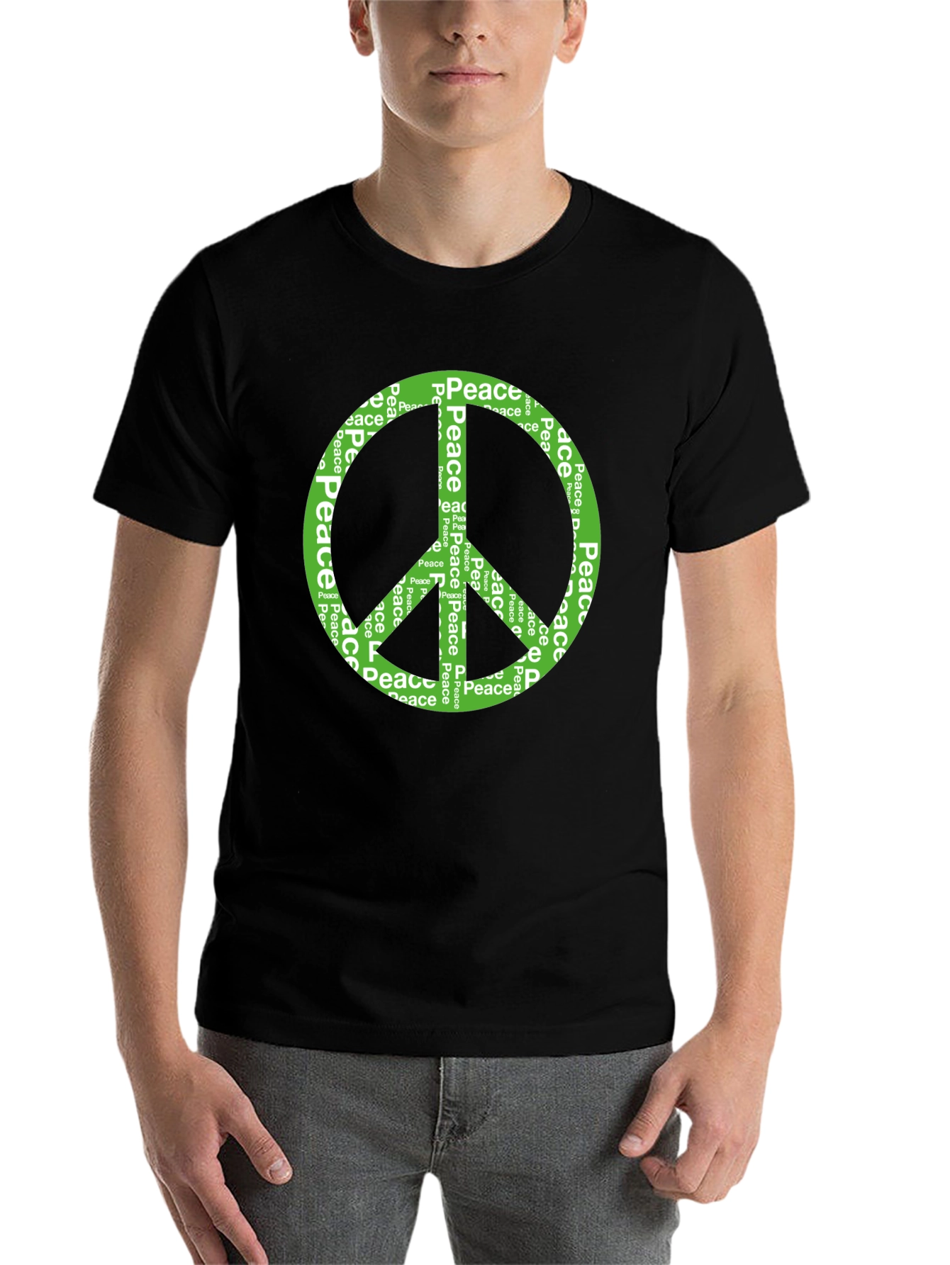 Black Peace Sign Graphic Tee - Black view 7