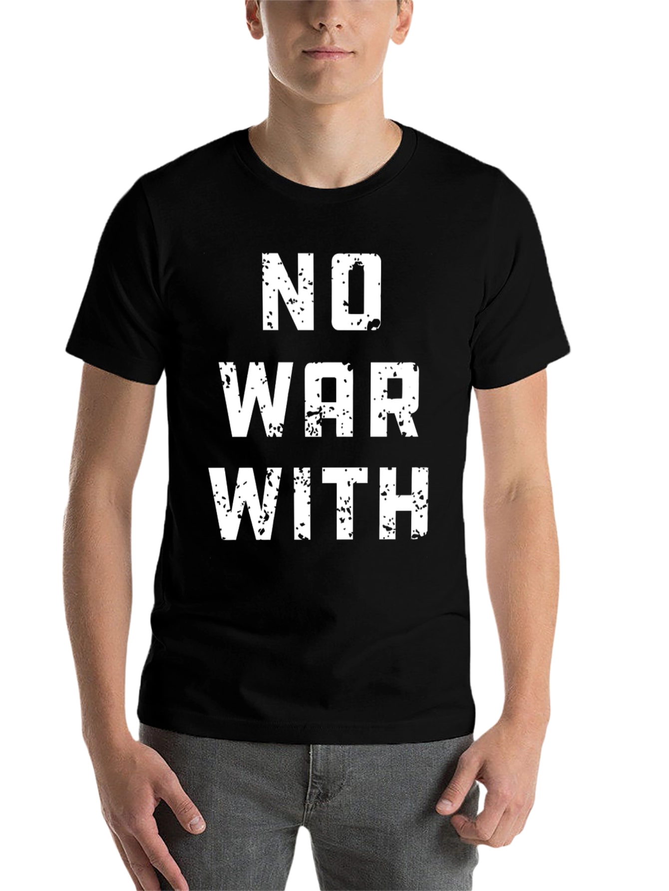 Black No War With T-Shirt - Black Graphic Tee view 7