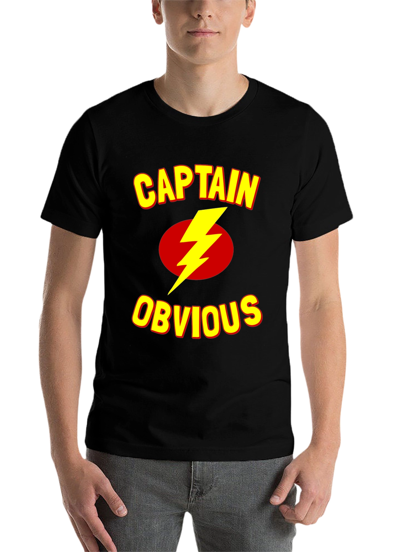 Black Captain Obvious T-Shirt - Funny Humor Tee view 7