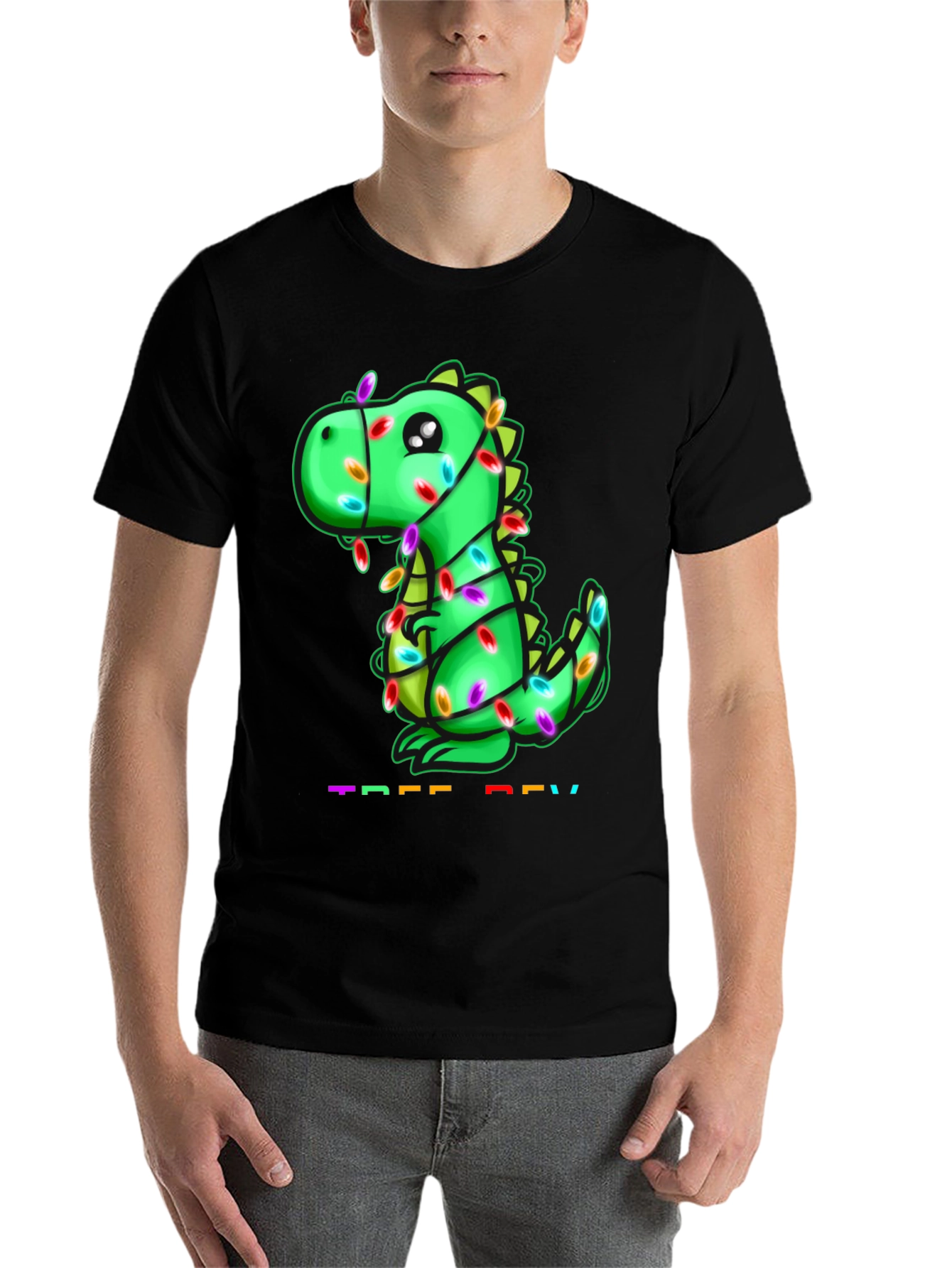 Black Festive Dino T-Shirt view 7