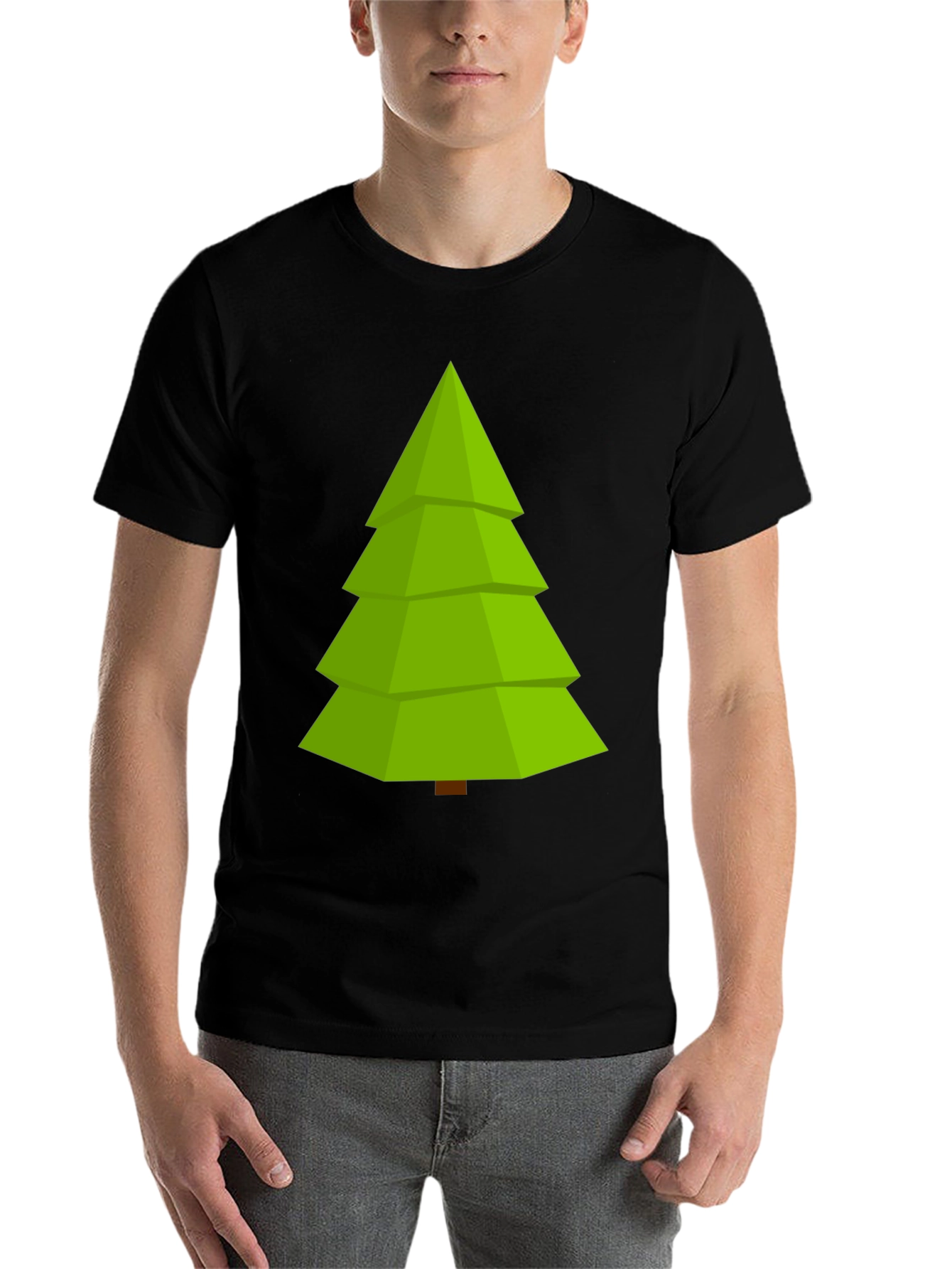 Black Christmas Tree Graphic Tee - Holiday Style view 7