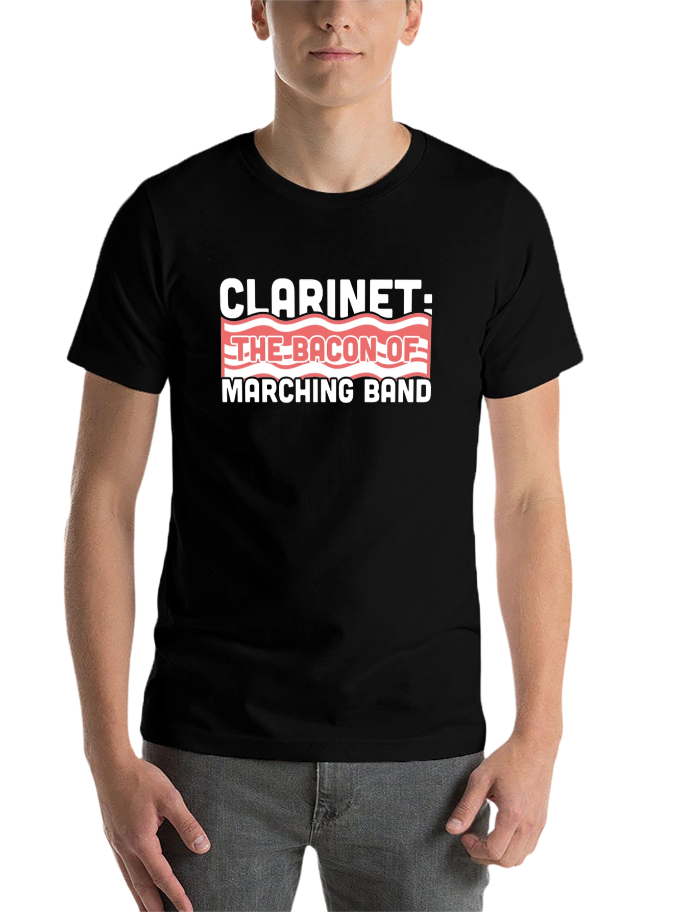 Black Clarinets: The Bacon of Marching Band T-Shirt view 7