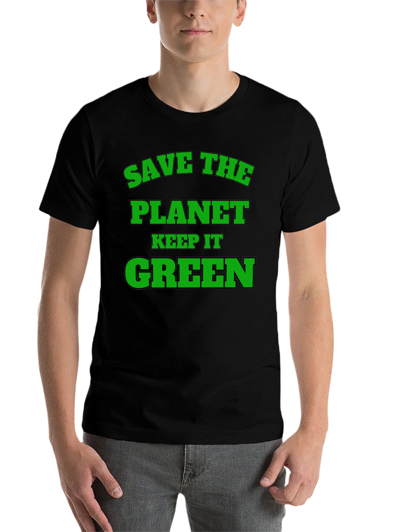 Black Eco-Friendly Save the Planet T-Shirt view 7