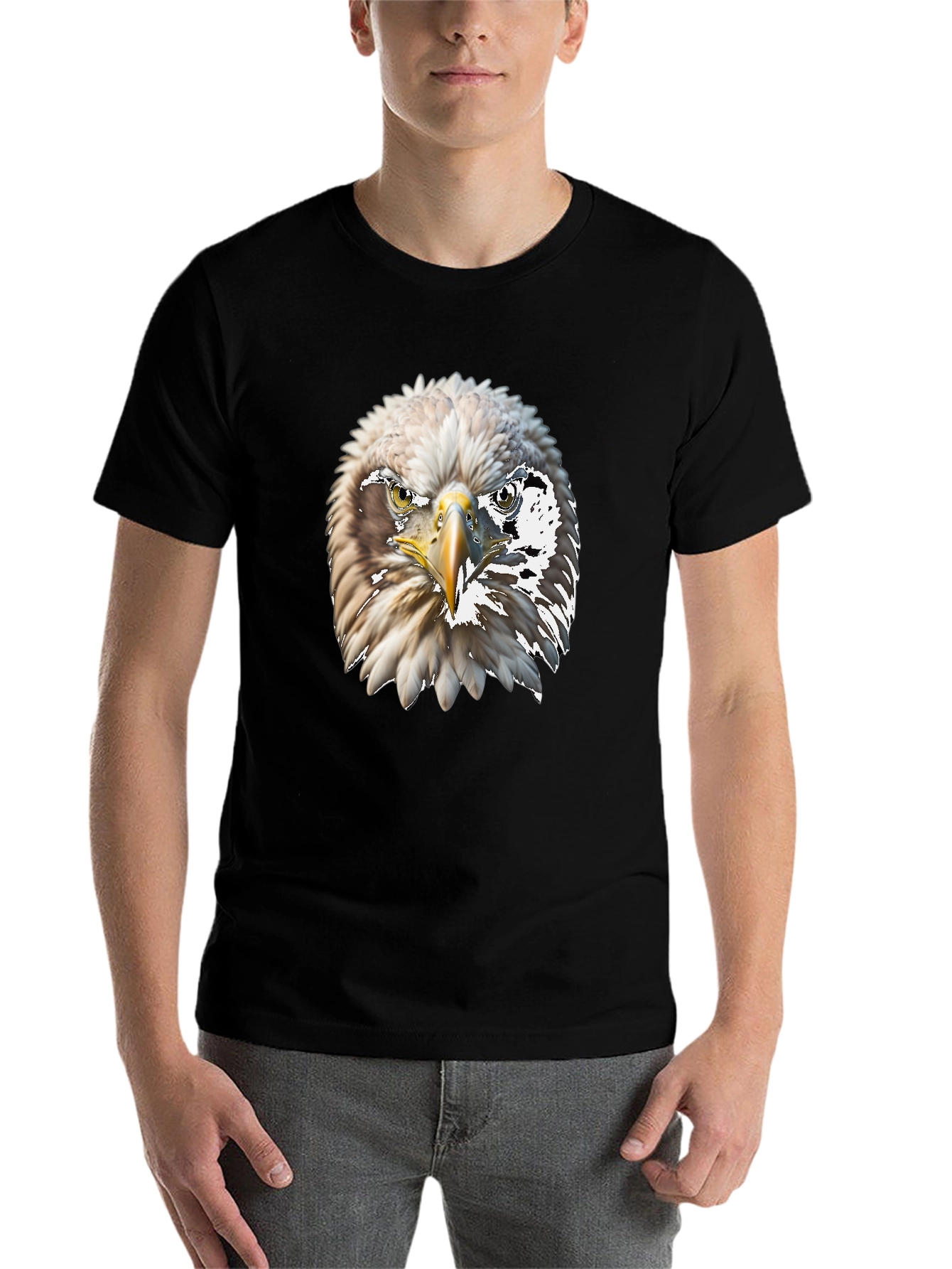 Black Eagle Graphic Tee - Bold Bird of Prey Design view 7