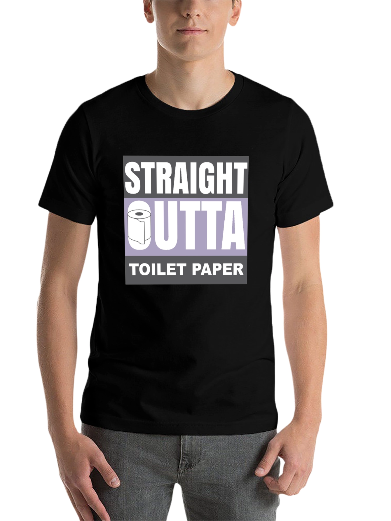 Black Straight Outta Toilet Paper T-Shirt Funny Novelty Tee view 7