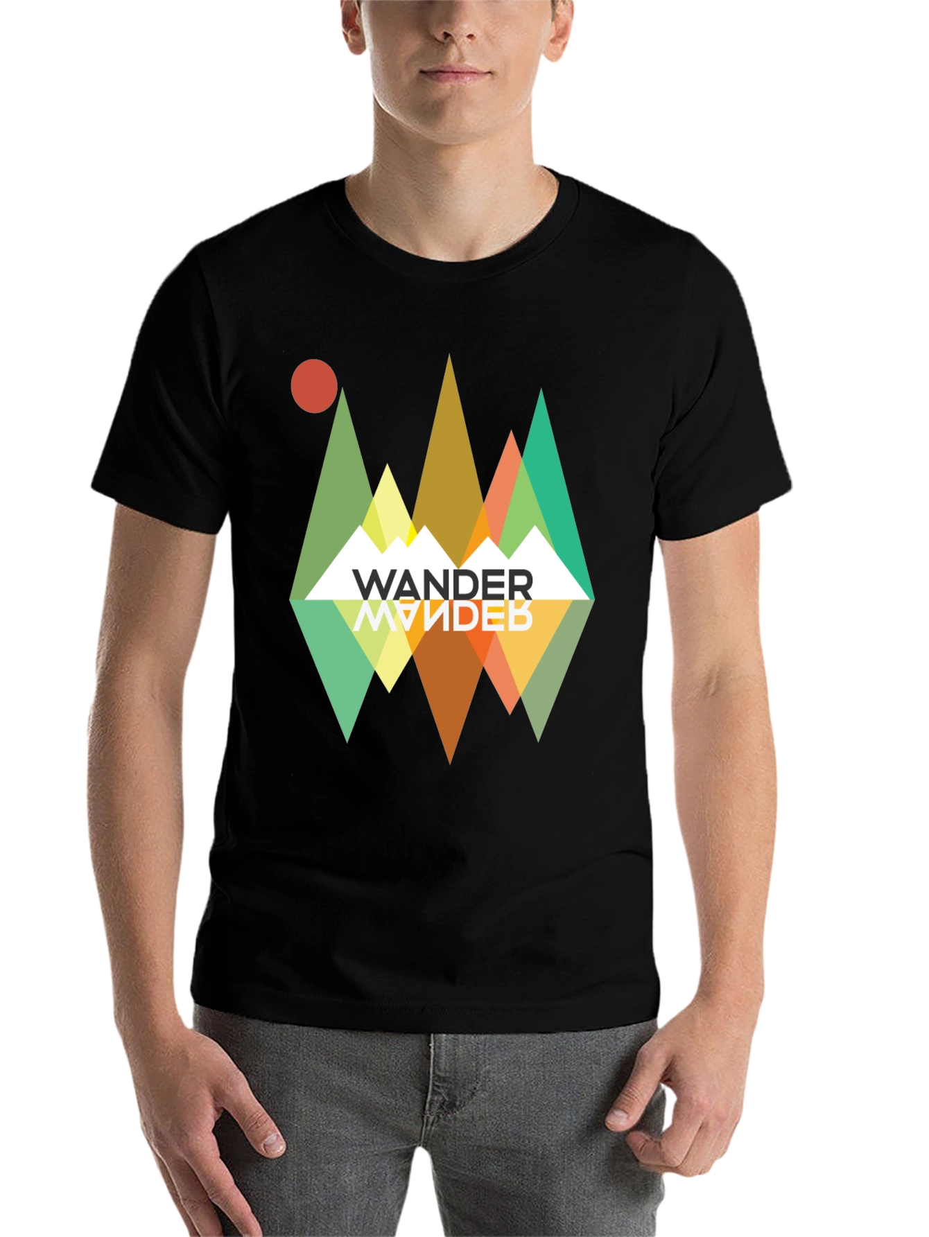 Black Wander Graphic Tee - Retro Mountain Adventure view 7