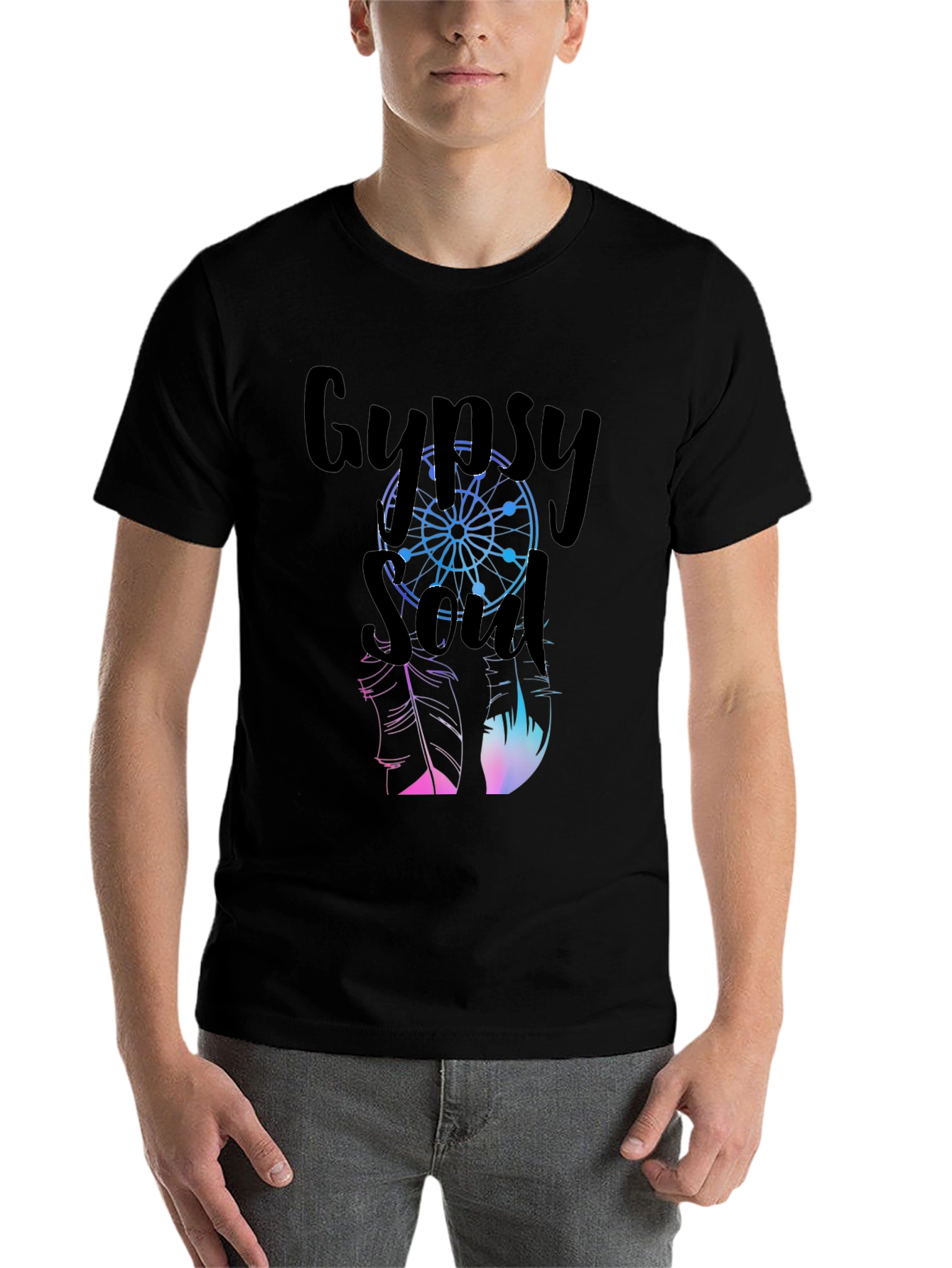 Black Gypsy Soul Graphic T-Shirt - Casual Style view 7