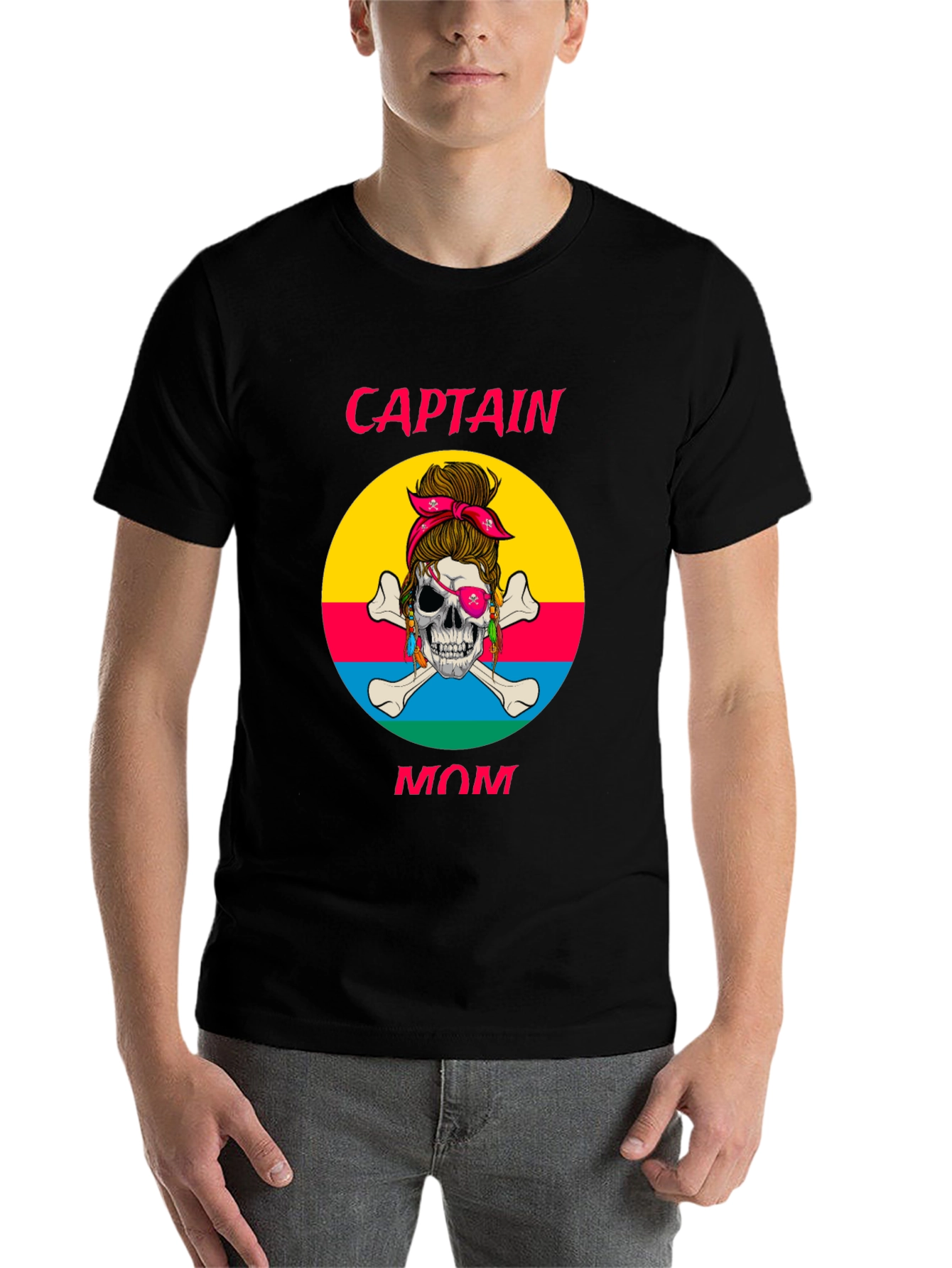 Captain Mom T-Shirt - Skull Pirate Design - 7