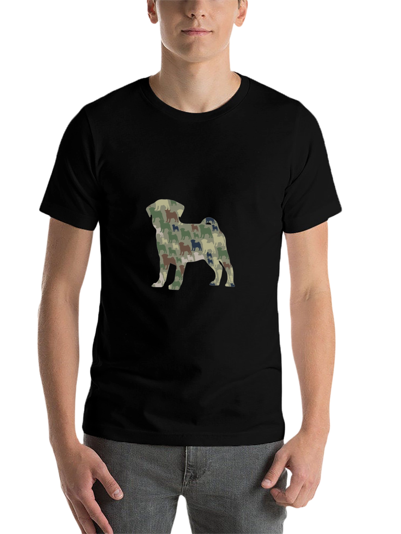 Black Dog Camo Print Black T-Shirt view 7