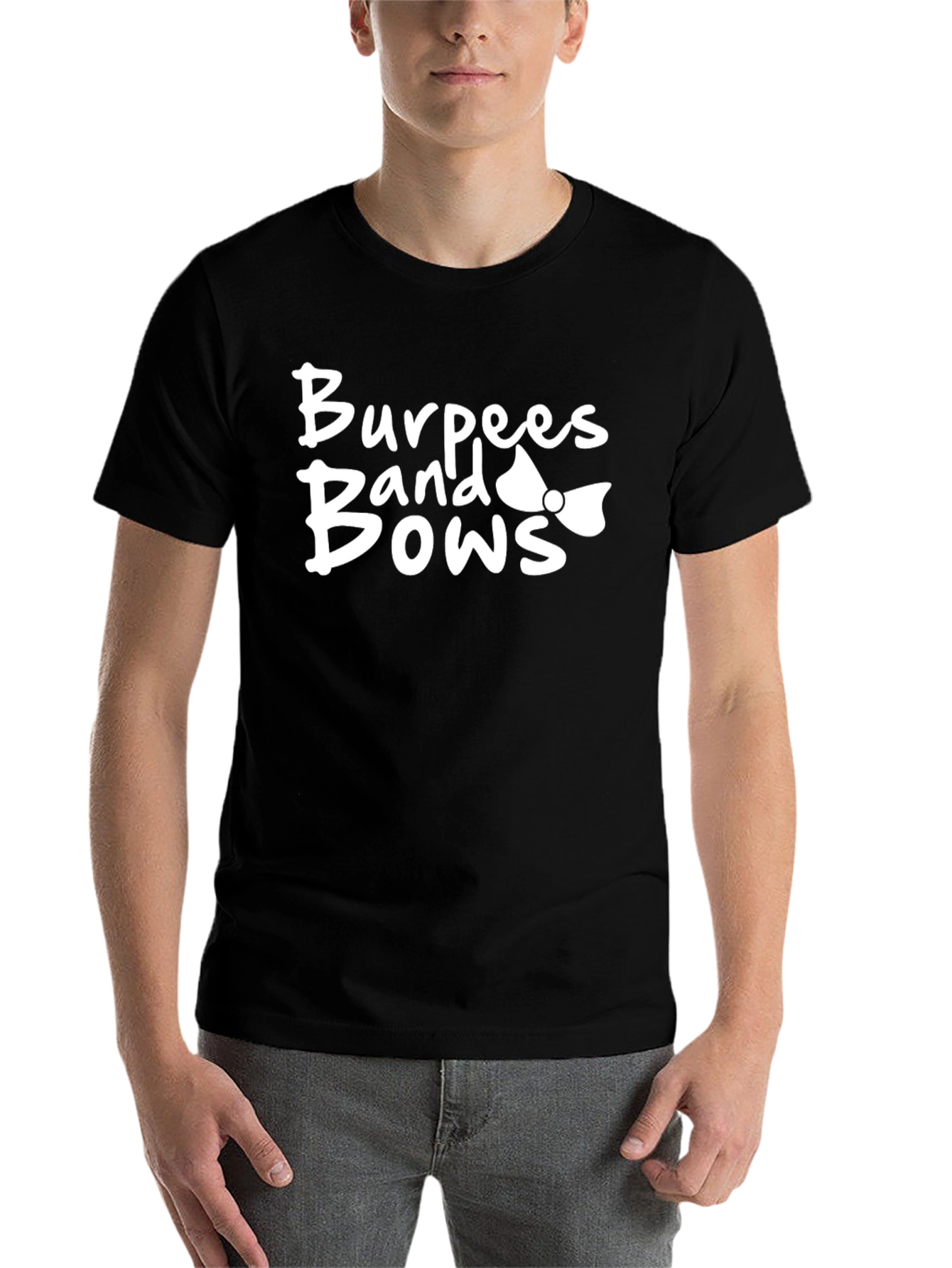 Black Burpees, Bands & Bows Black Graphic T-Shirt view 7