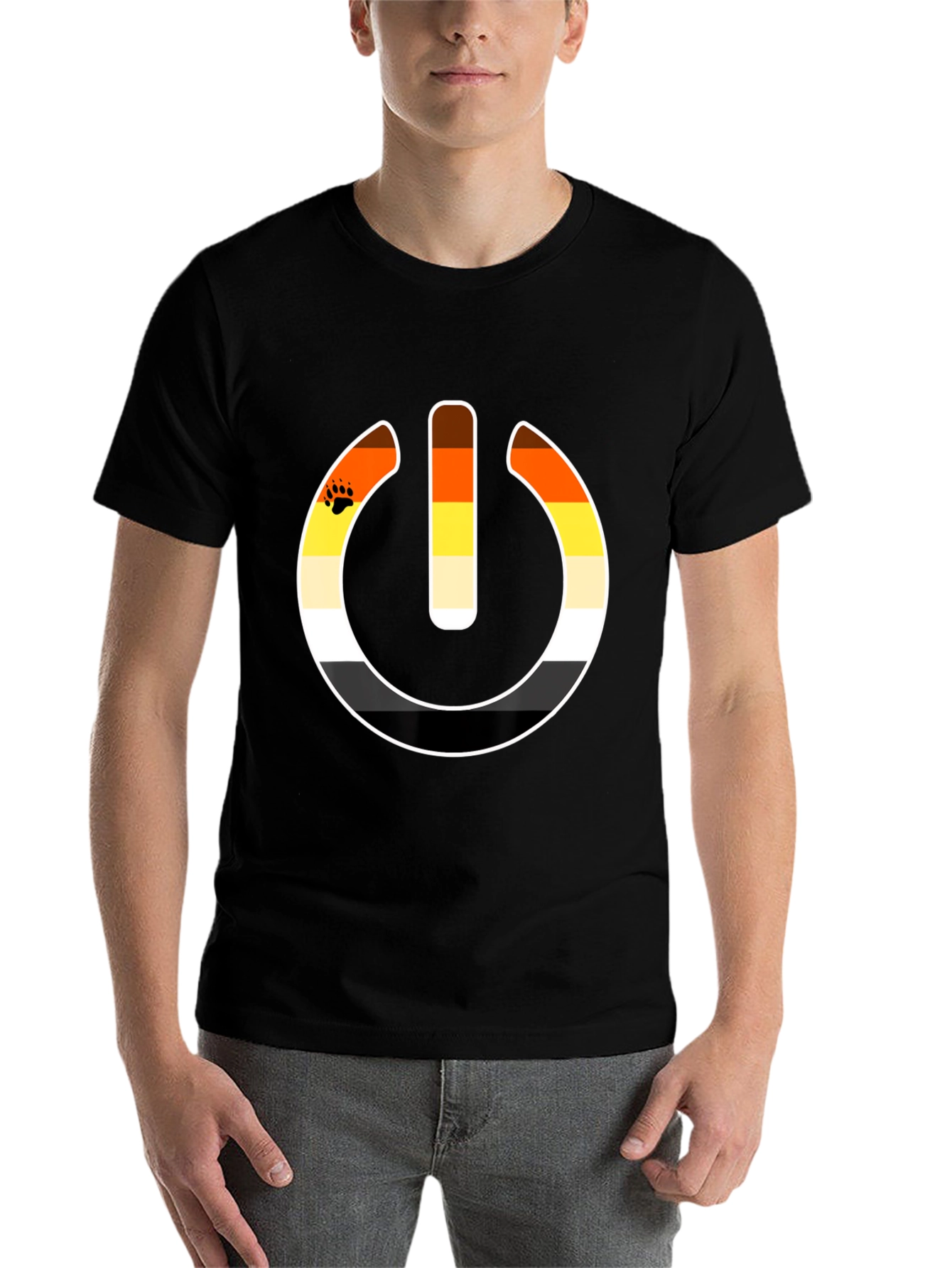 Black Bear Pride Power Symbol Graphic T-Shirt view 7