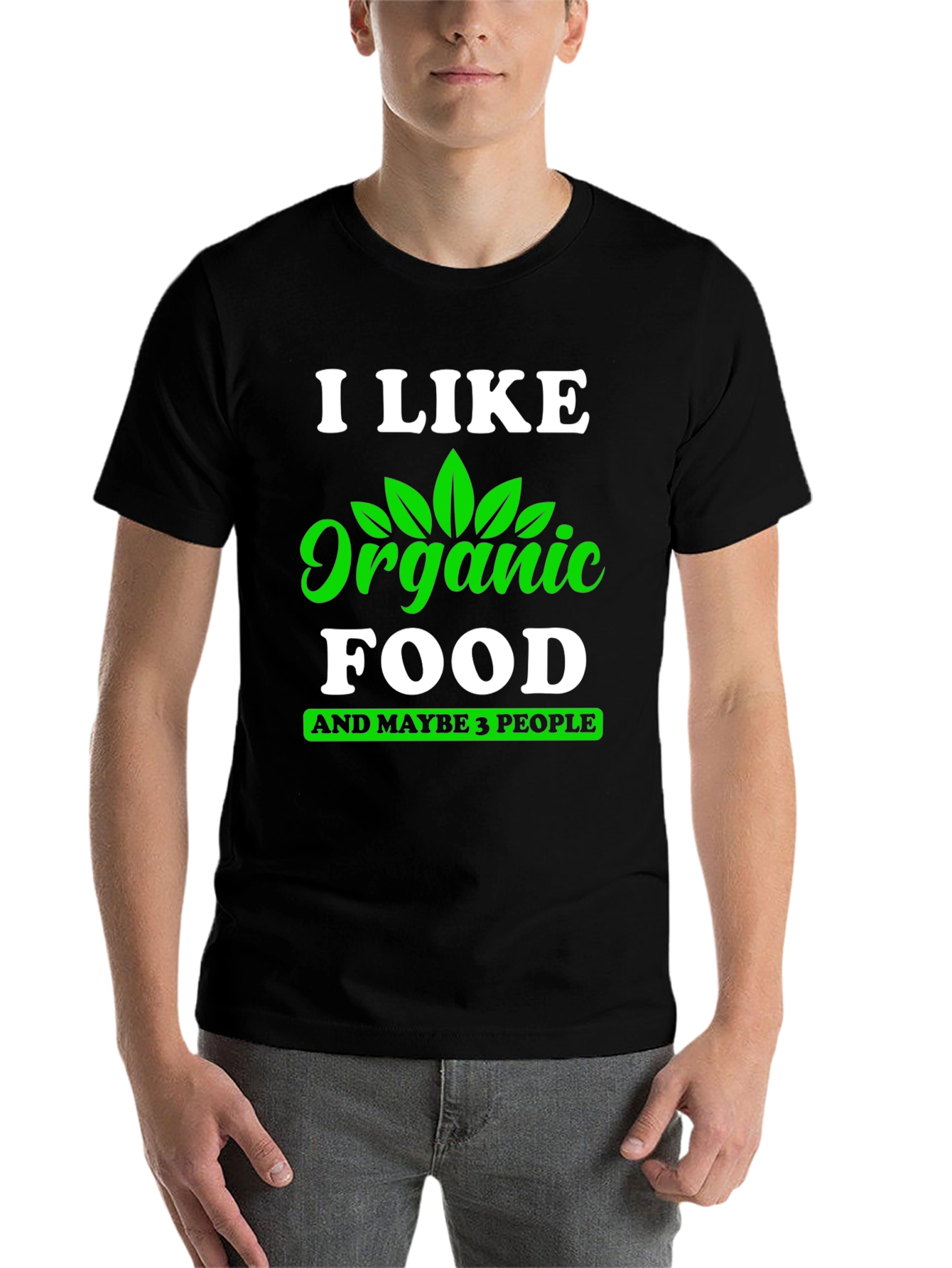 Black Organic Food Lover T-Shirt - Funny Vegan Tee view 7