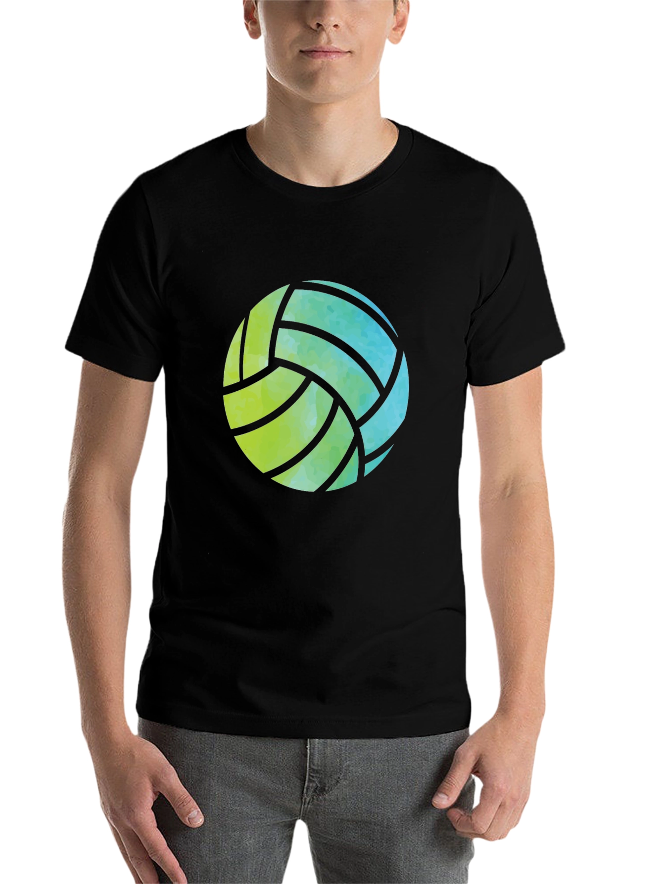 Black Volleyball Graphic Tee - Black Casual Shirt view 7