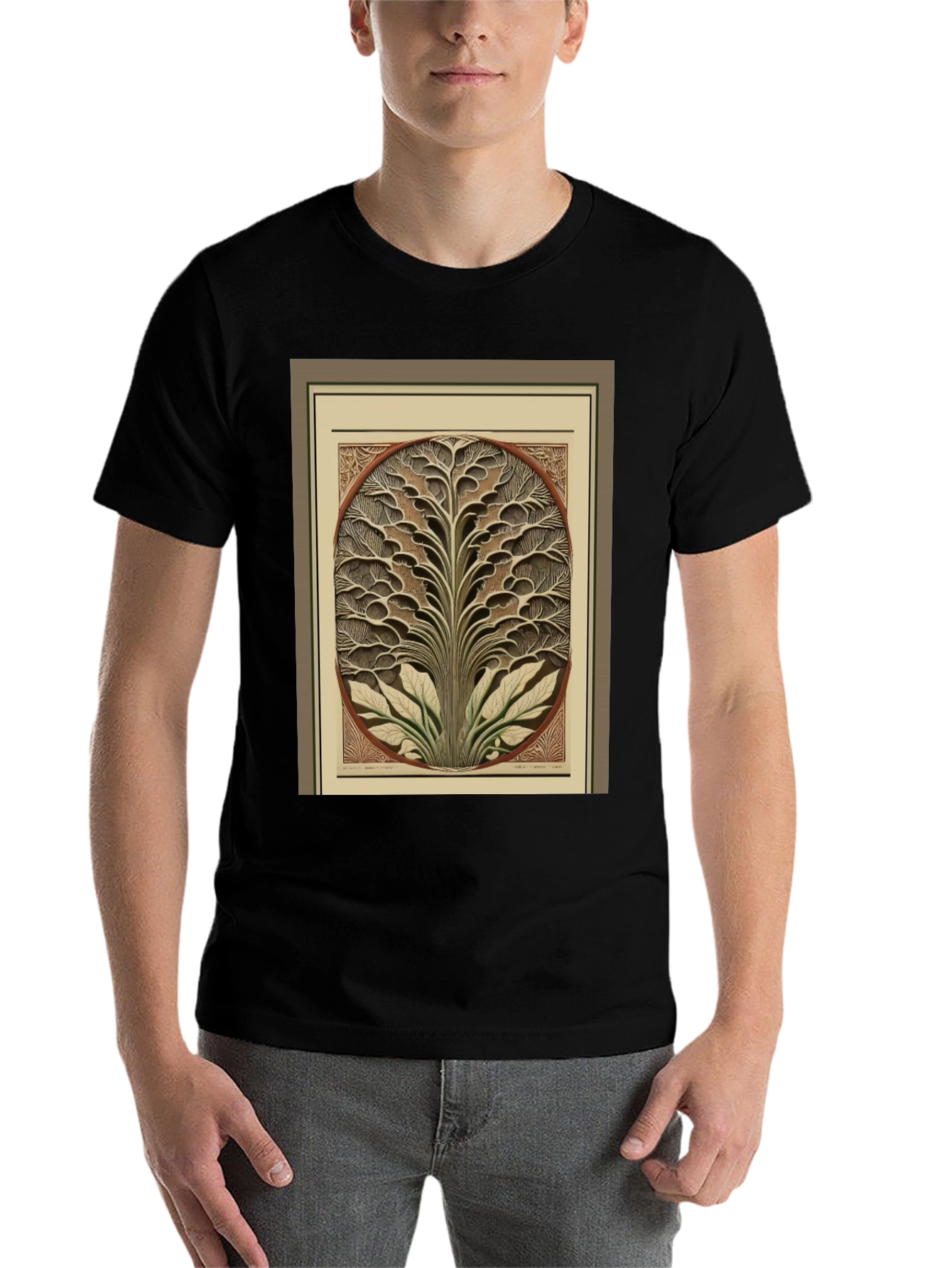 Black Arboreal Art Tee: Unique Tree Graphic T-Shirt view 7