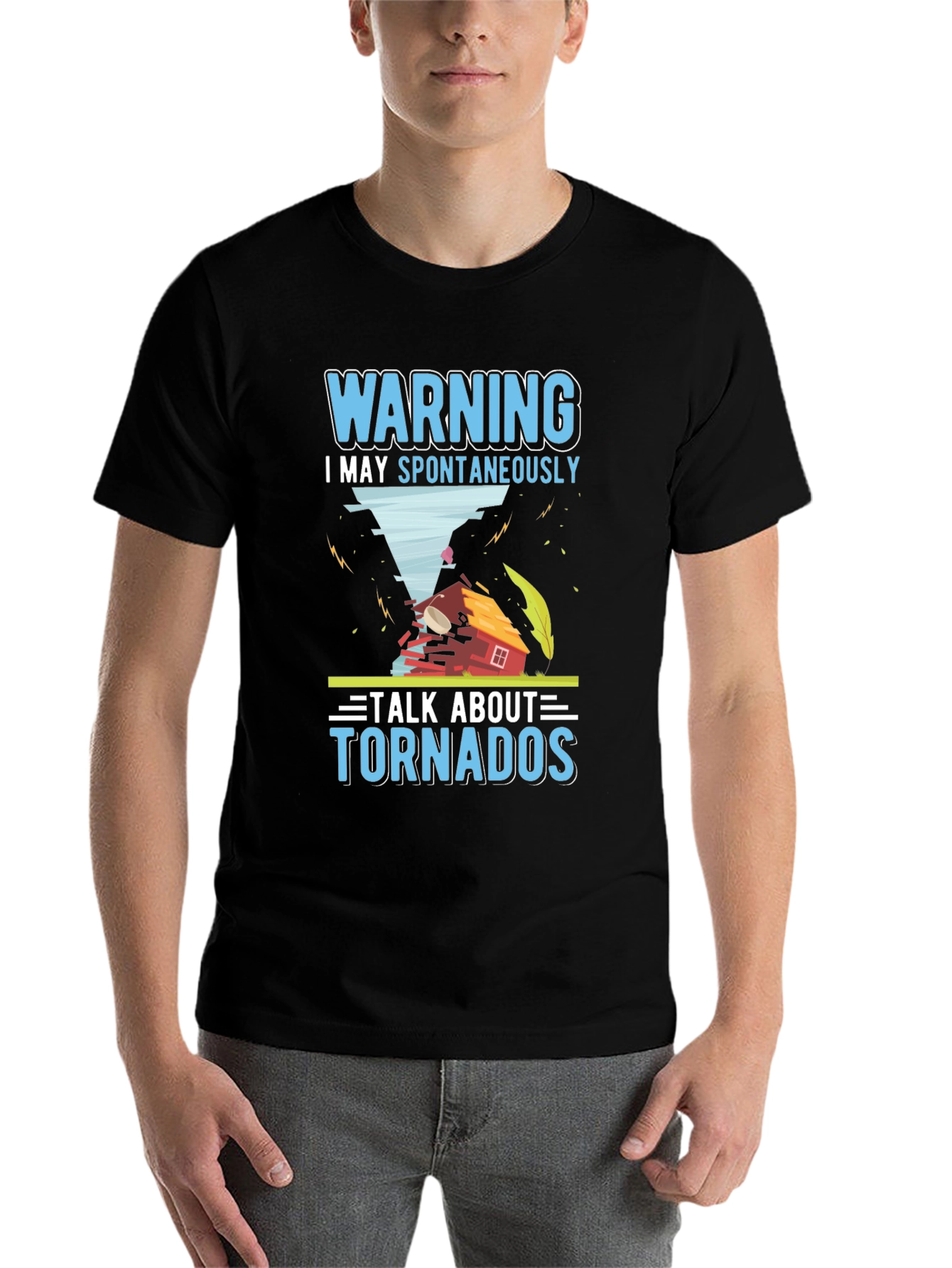 Black Warning Tornadoes Graphic T-Shirt view 7