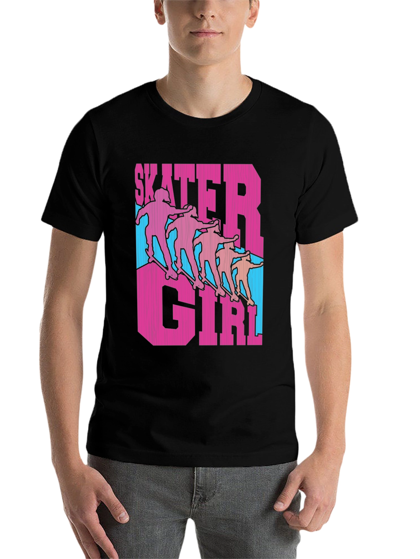 Black Skater Girl Graphic Tee - Funky Retro Style view 7