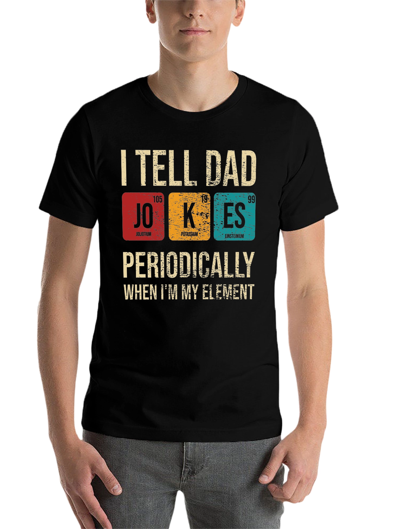 Black Periodic Table Dad Jokes T-Shirt view 7