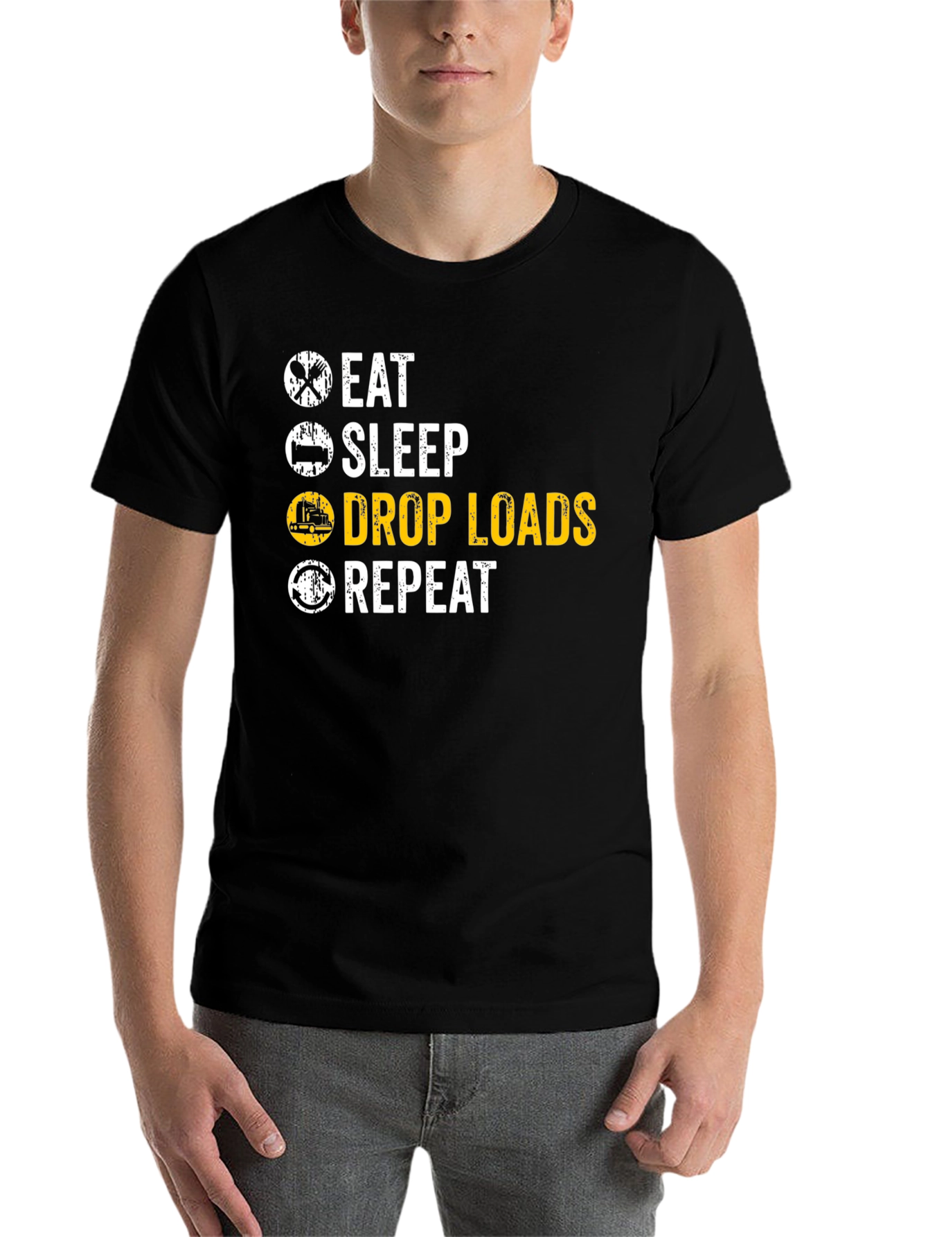 Eat Sleep Drop Loads Repeat Trucker T-Shirt - 7
