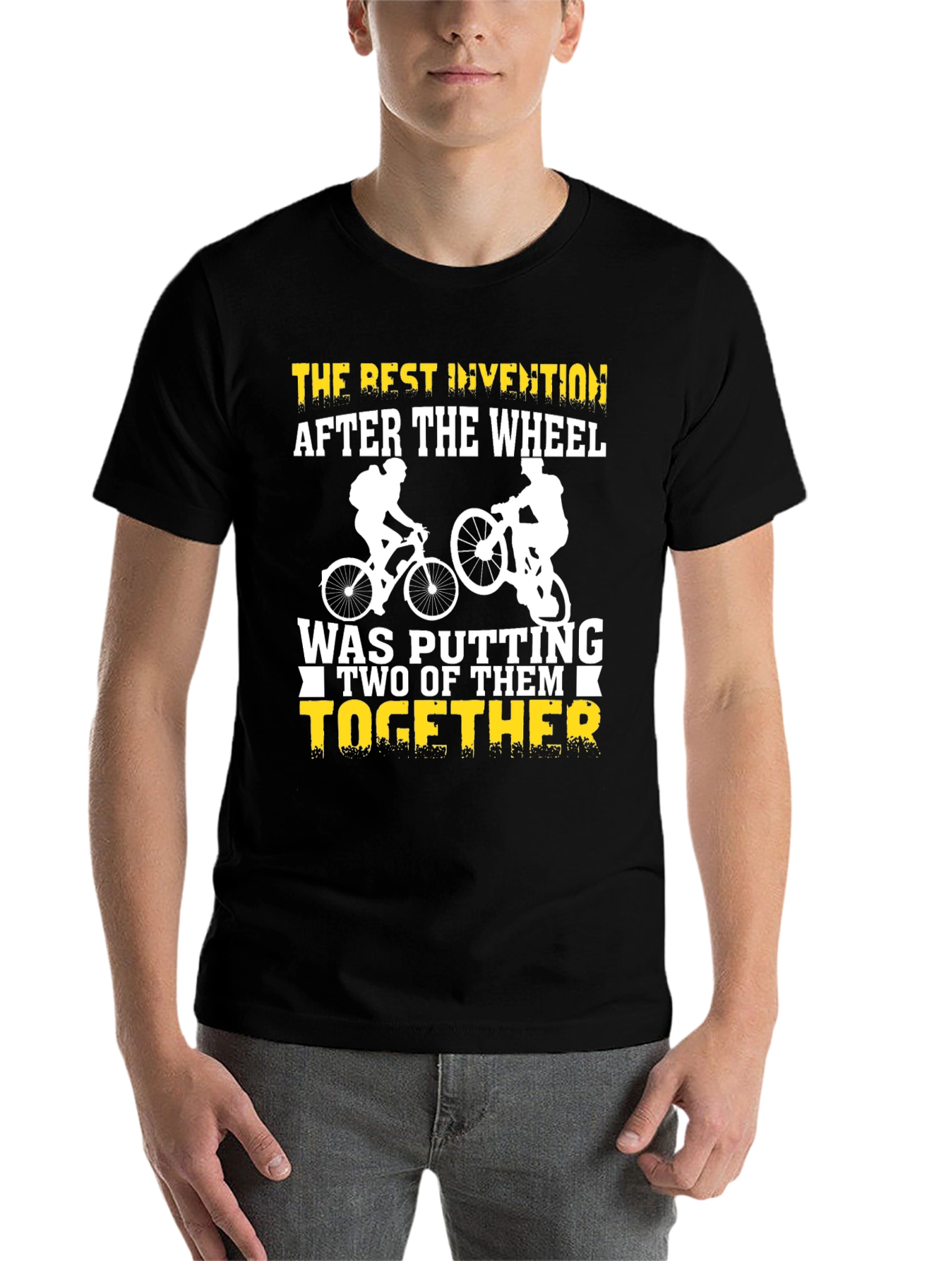 Black Funny Bicycle T-Shirt - Best Invention After The Wheel view 7