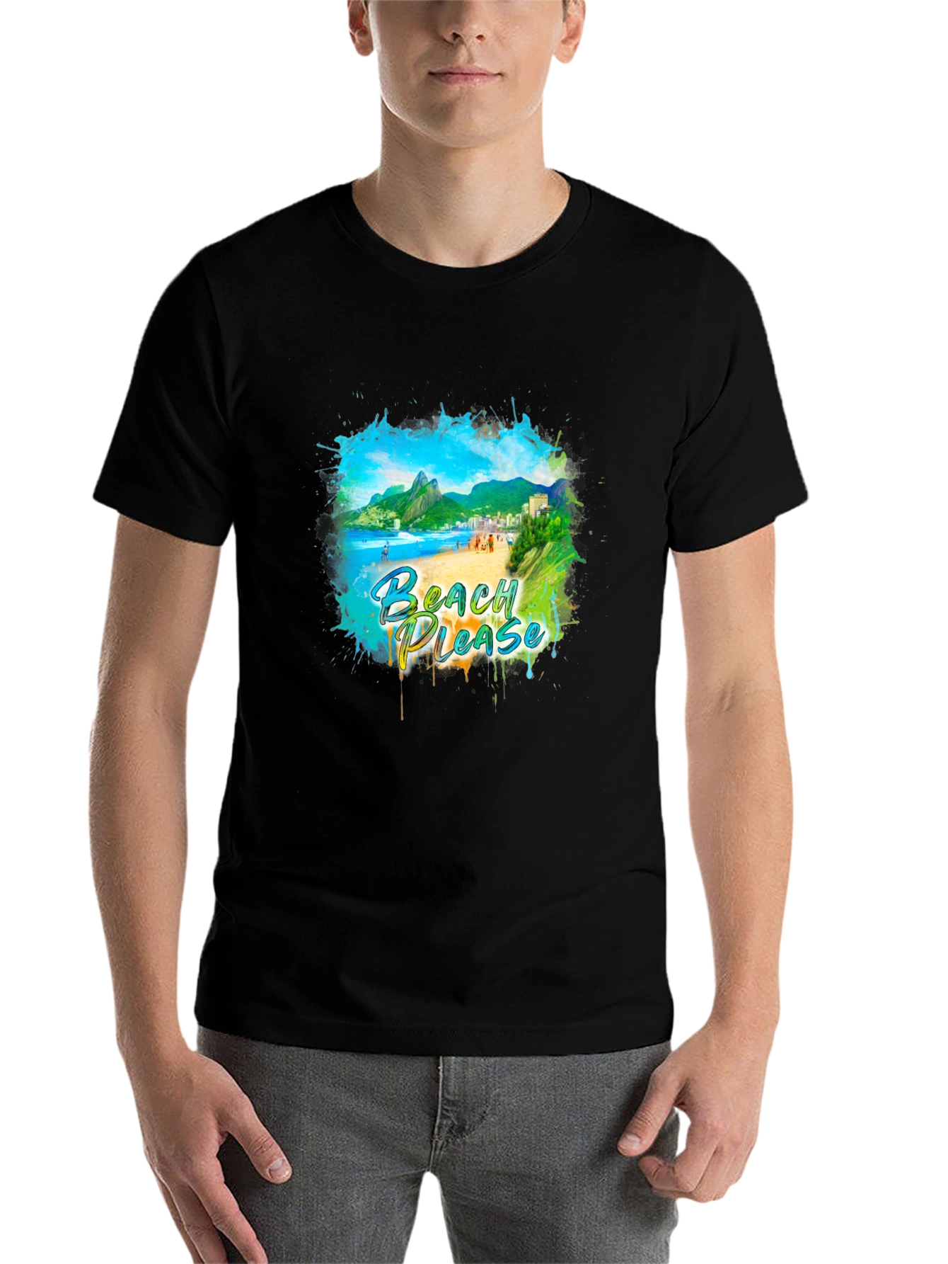 Black Beach Please Graphic Tee - Tropical Vibes view 7
