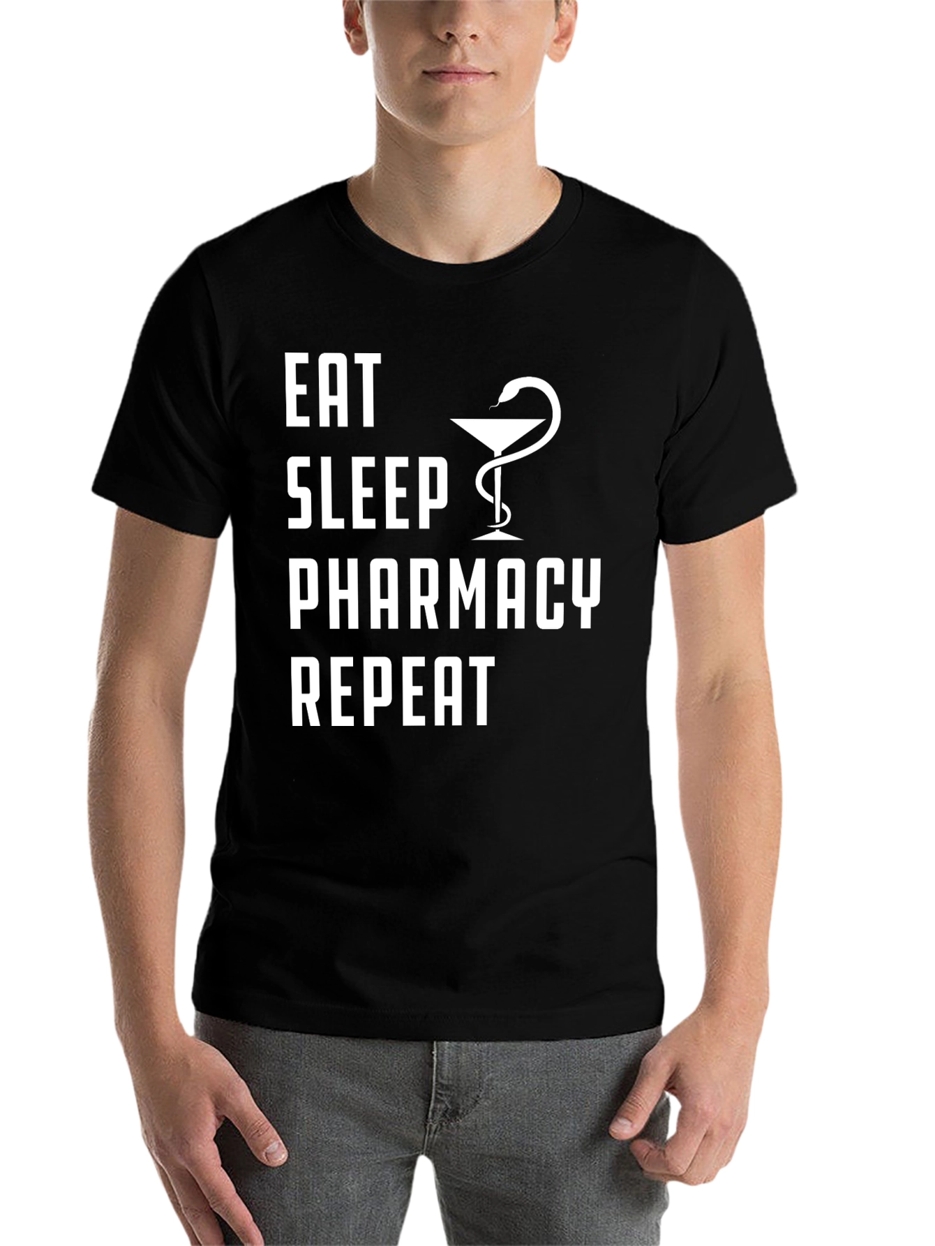 Black Eat Sleep Pharmacy Repeat T-Shirt view 7